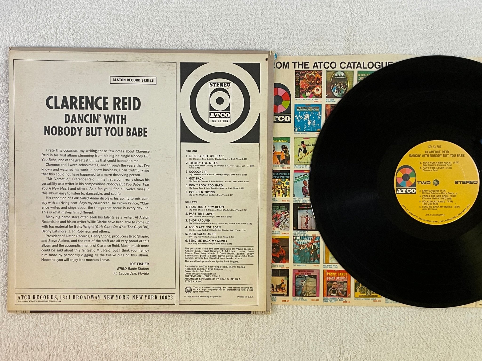 Omslagsbild för skivan CLARENCE REID dancin' with nobody but you babe LP -69 US ATCO SD 33-307 