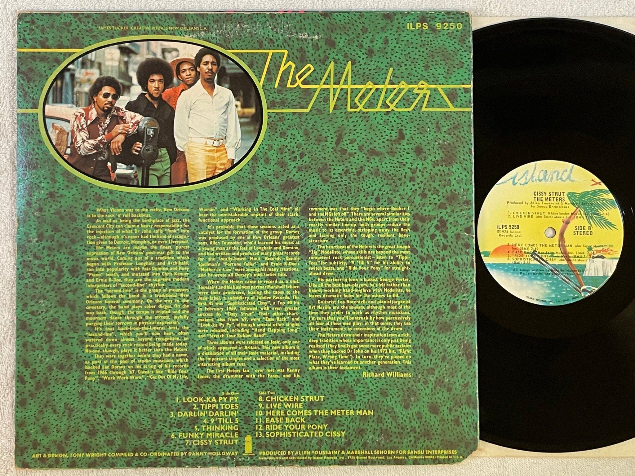 Omslagsbild för skivan THE METERS cissy strut LP -74 US ISLAND ILPS 9250 funky soul 