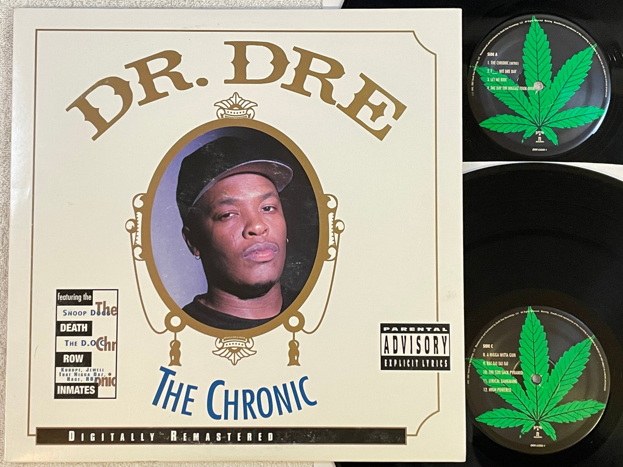 Omslagsbild för skivan DR DRE chronic 2xLP re US DEATH ROW DRR 63000-1