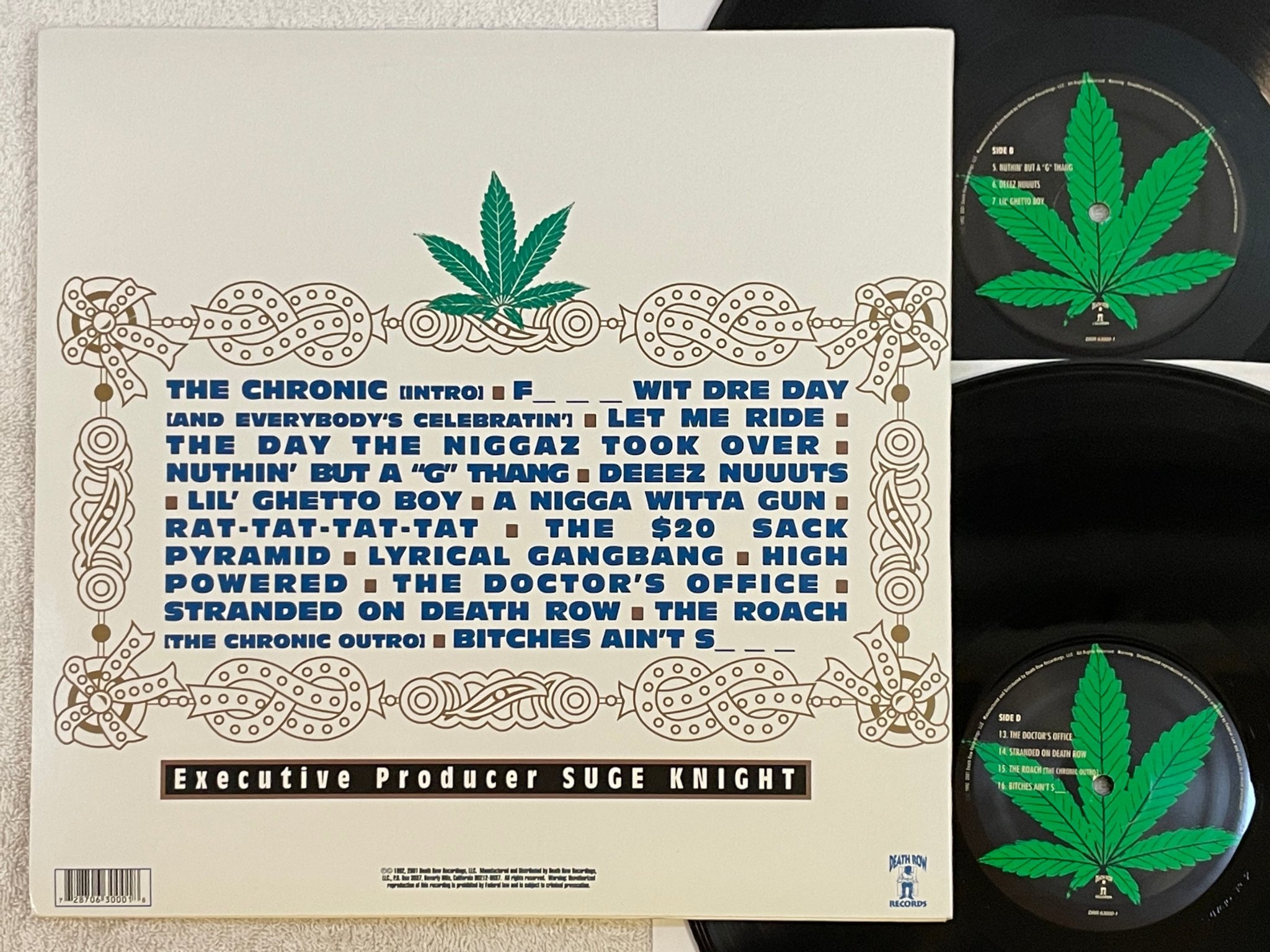 Omslagsbild för skivan DR DRE chronic 2xLP re US DEATH ROW DRR 63000-1