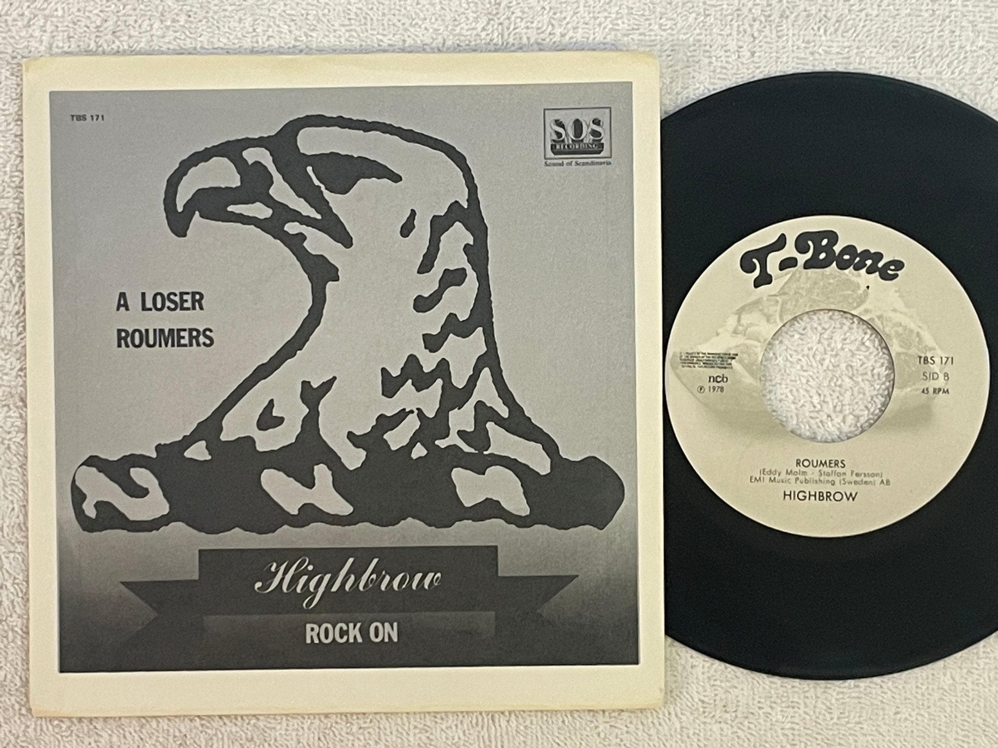 Omslagsbild för skivan HIGHBROW  a loser 7"single -78 T-BONE TBS 171 