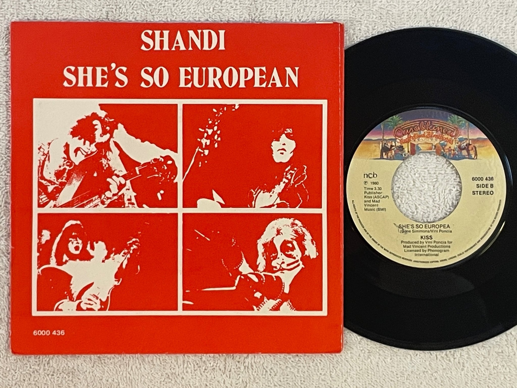 Omslagsbild för skivan KISS shandi 7"single -80 Norway CASABLANCA 6000436