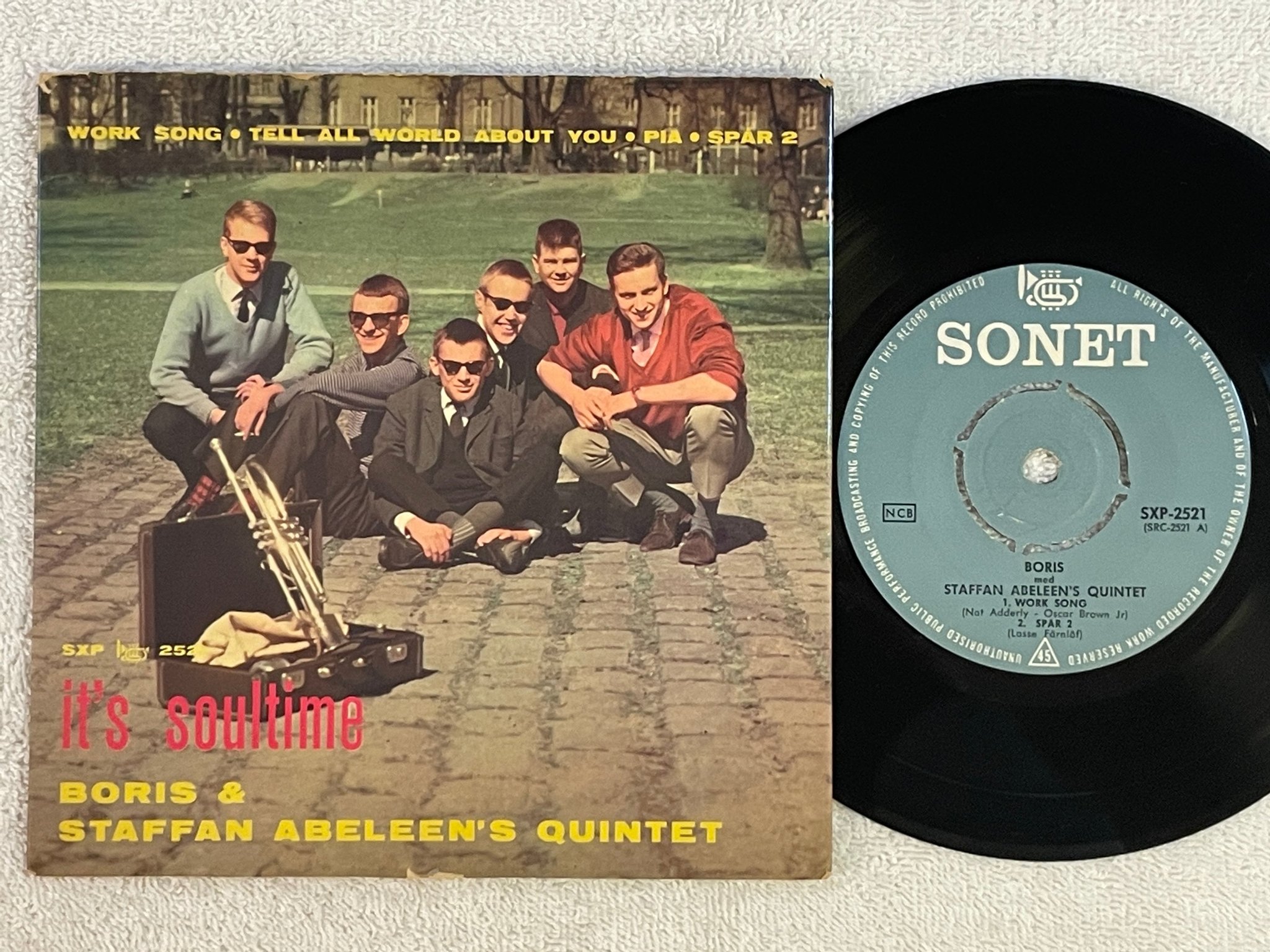 Omslagsbild för skivan BORIS & STAFFAN ABELEEN'S QUINTET it's soultime 7"ep -61 SONET SXP 2521