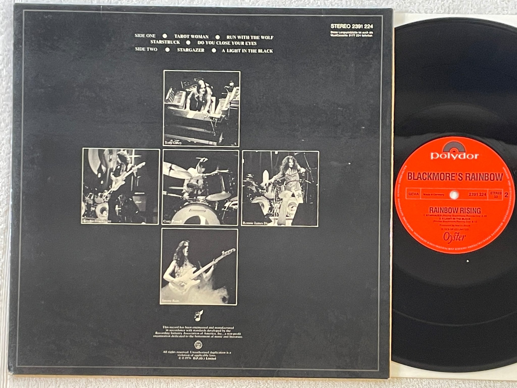 Omslagsbild för skivan BLACKMORE'S RAINBOW rainbow rising LP Ger POLYDOR 2391 224