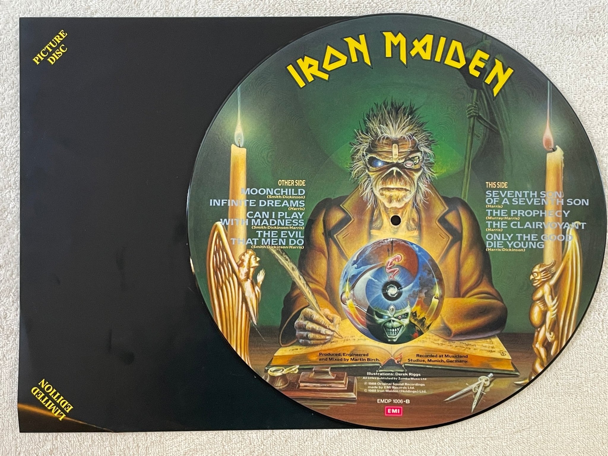 Omslagsbild för skivan IRON MAIDEN Seventh Son Of A Seventh Son PICTURE DISC UK EMI EMDP 1006 ** rare *