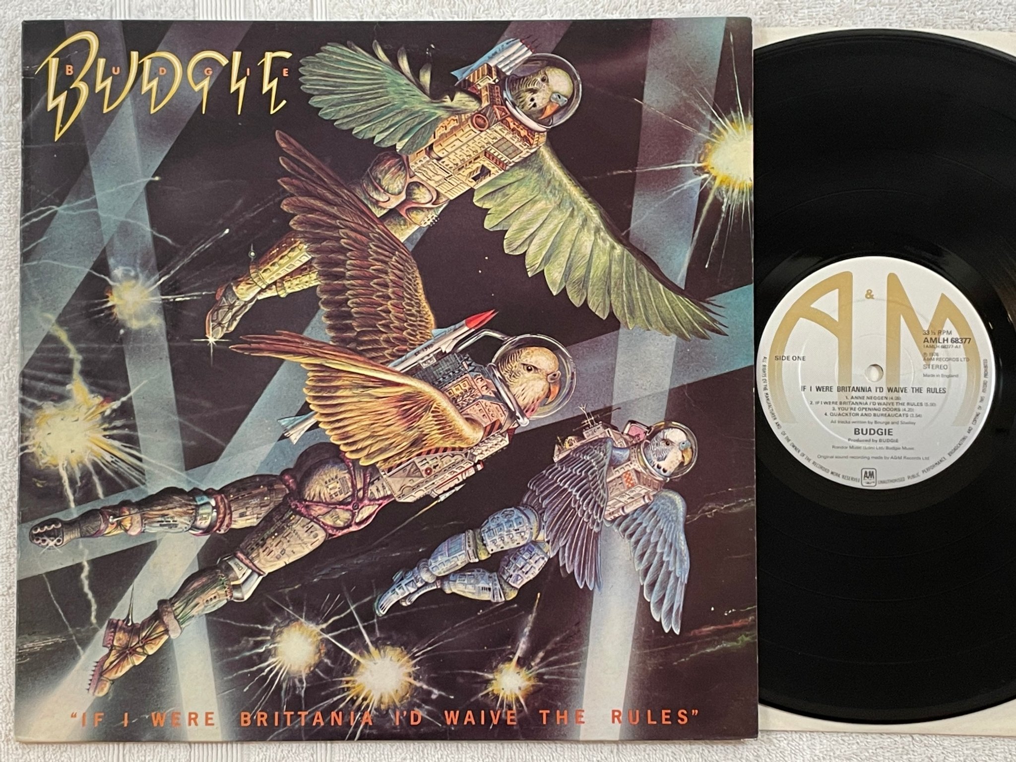 Omslagsbild för skivan BUDGIE If I Were Brittania I'd Waive The Rules LP -76 UK A&M AMLH 68377