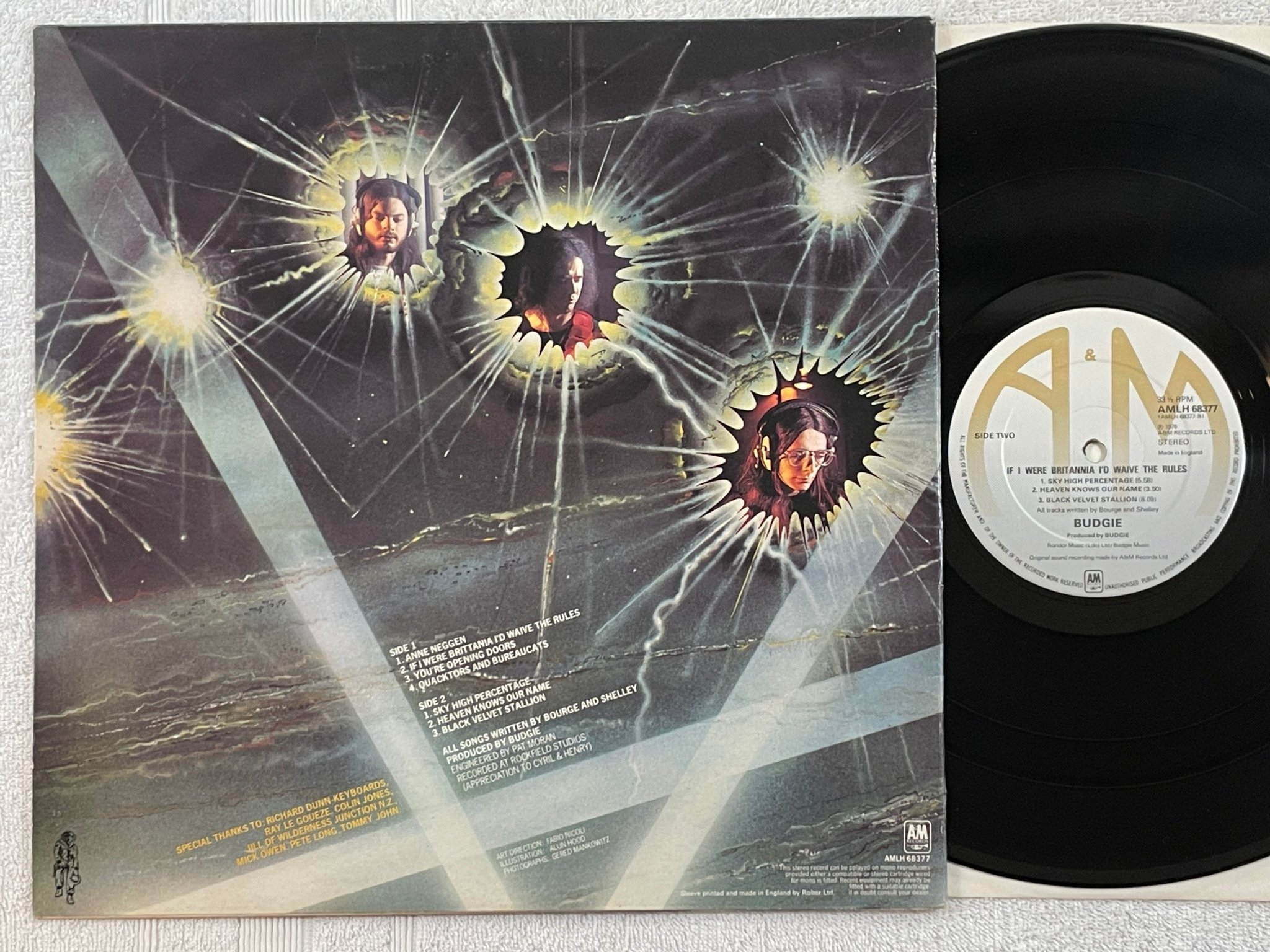 Omslagsbild för skivan BUDGIE If I Were Brittania I'd Waive The Rules LP -76 UK A&M AMLH 68377