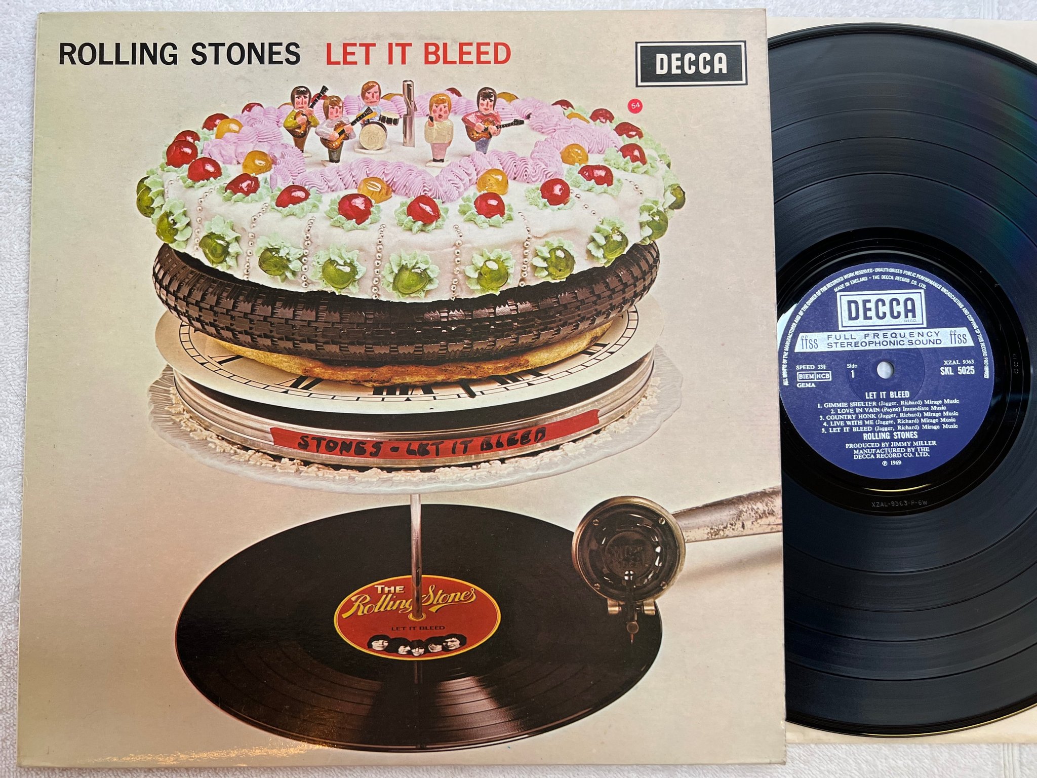 Omslagsbild för skivan ROLLING STONES let it bleed LP UK DECCA SKL 5025