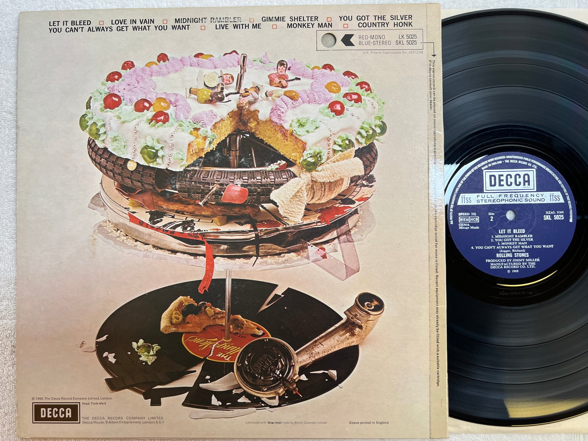 Omslagsbild för skivan ROLLING STONES let it bleed LP UK DECCA SKL 5025