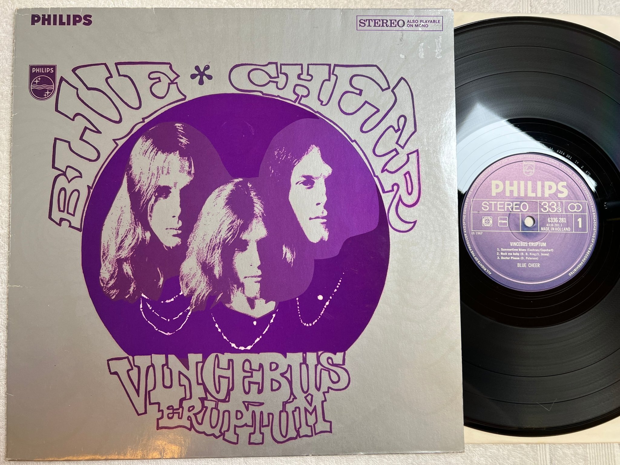 Omslagsbild för skivan BLUE CHEER vincebus eruption LP re Hol PHILIPS 6336 281