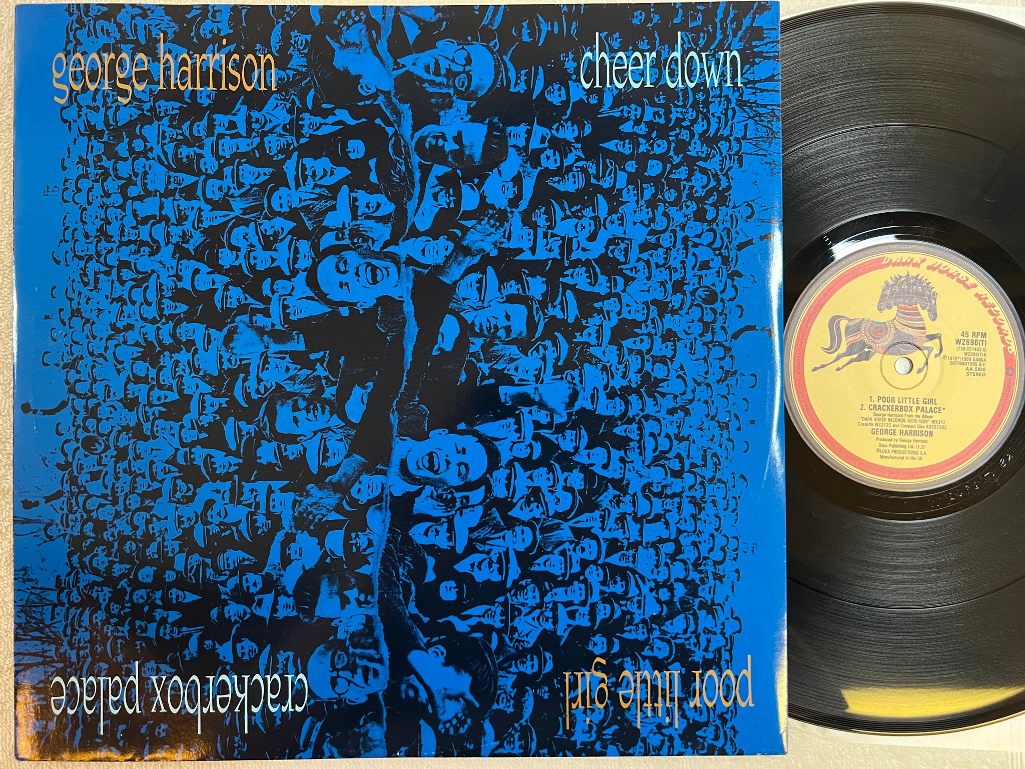Omslagsbild för skivan GEORGE HARRISON Cheer Down 12"single -89 DARK HORSE W2696T 
