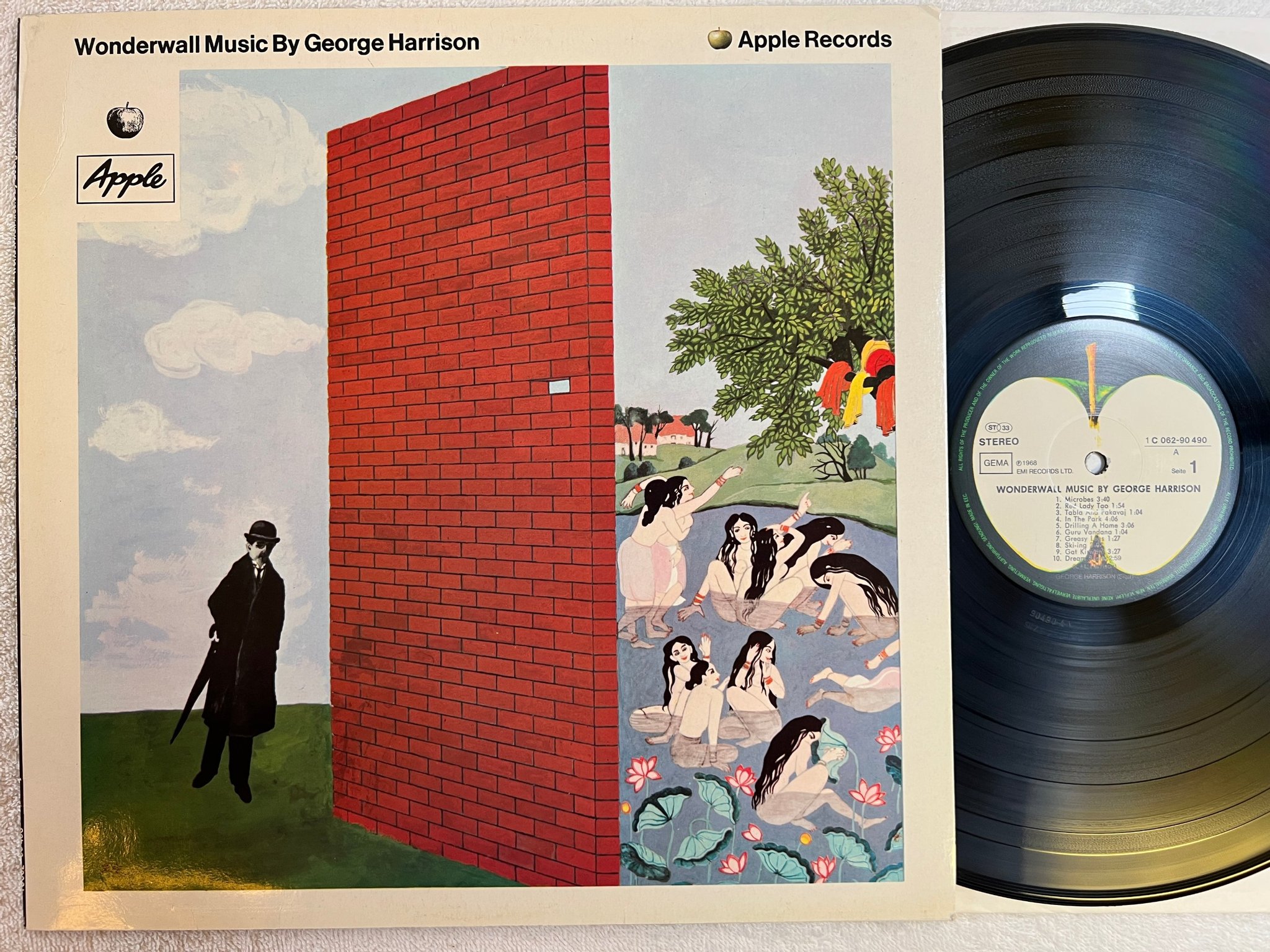 Omslagsbild för skivan GEORGE HARRISON wonderwall LP re Ger APPLE 1C 062-90490