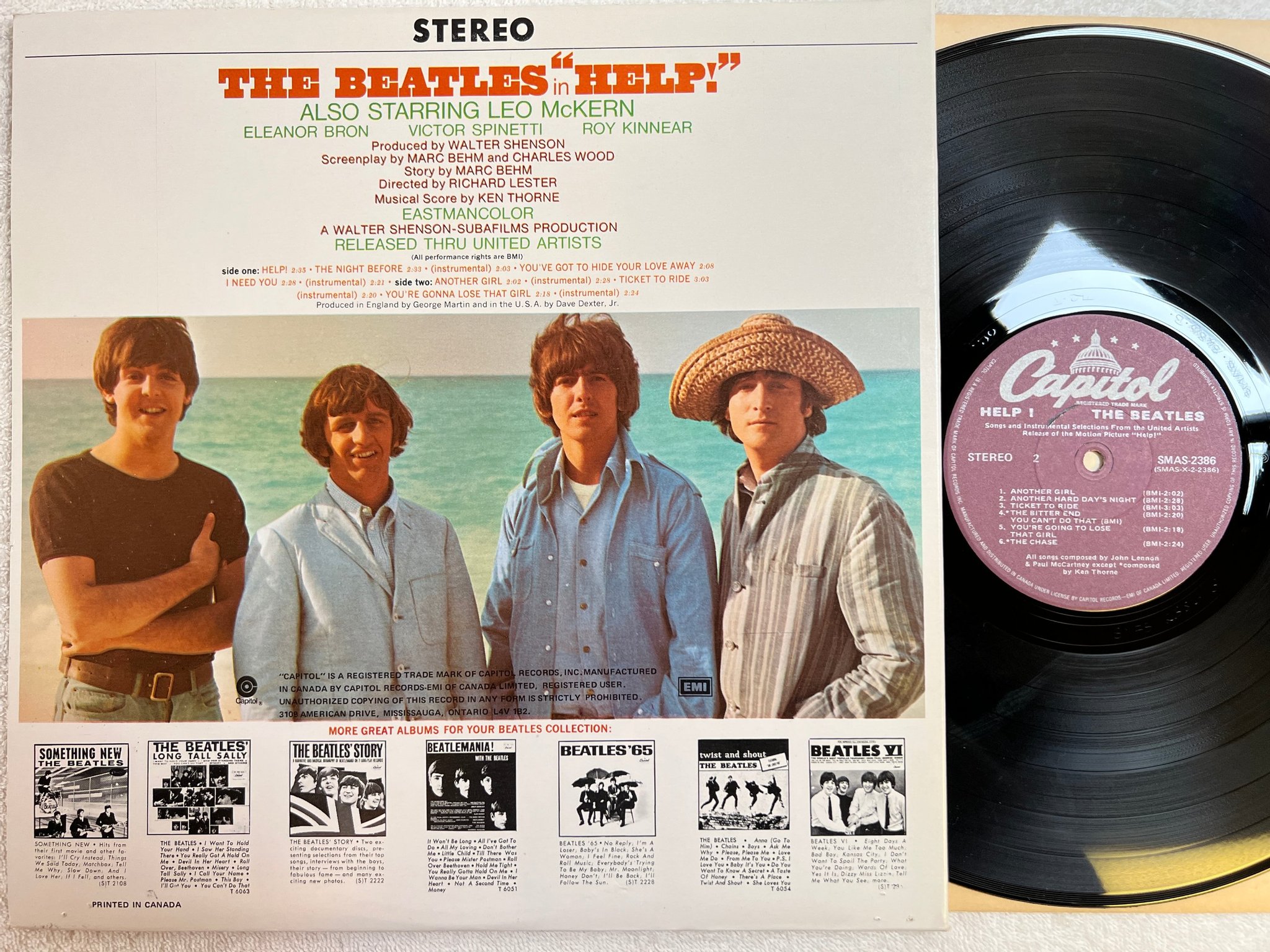 Omslagsbild för skivan THE BEATLES help LP re Can CAPITOL SMAS 2386