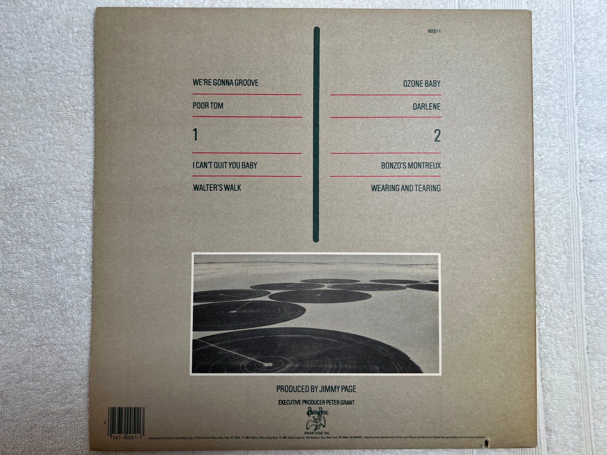 Omslagsbild för skivan LED ZEPPELIN coda LP -82 US SWAN SONG SS 90051-1