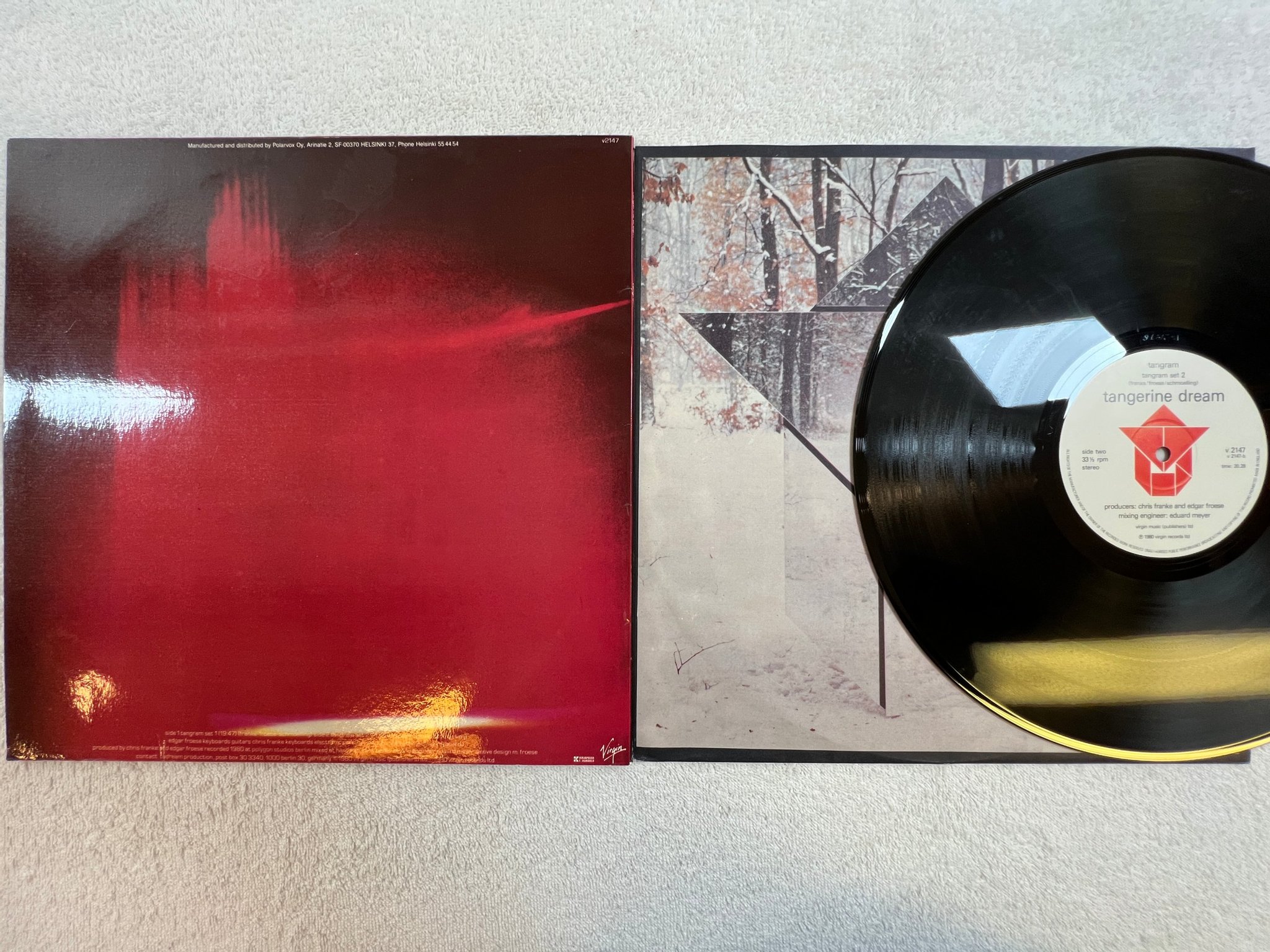 Omslagsbild för skivan TANGERINE DREAM tangram LP -80 UK VIRGIN V2147