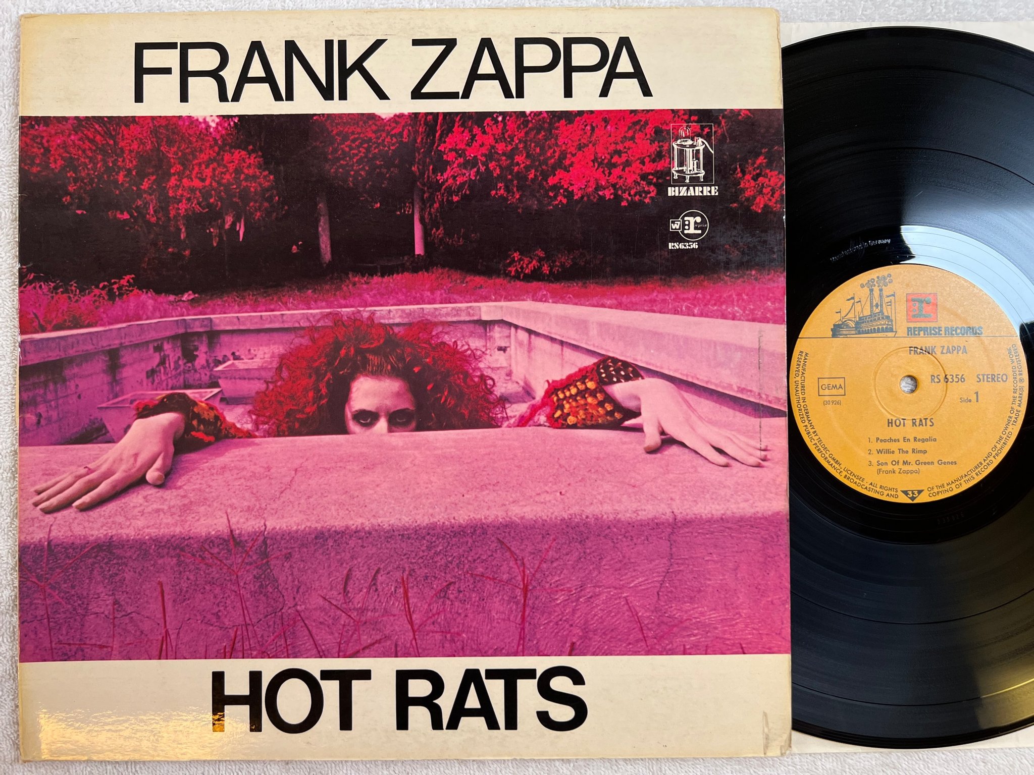 Omslagsbild för skivan FRANK ZAPPA hot rats LP Ger REPRISE RS 6356