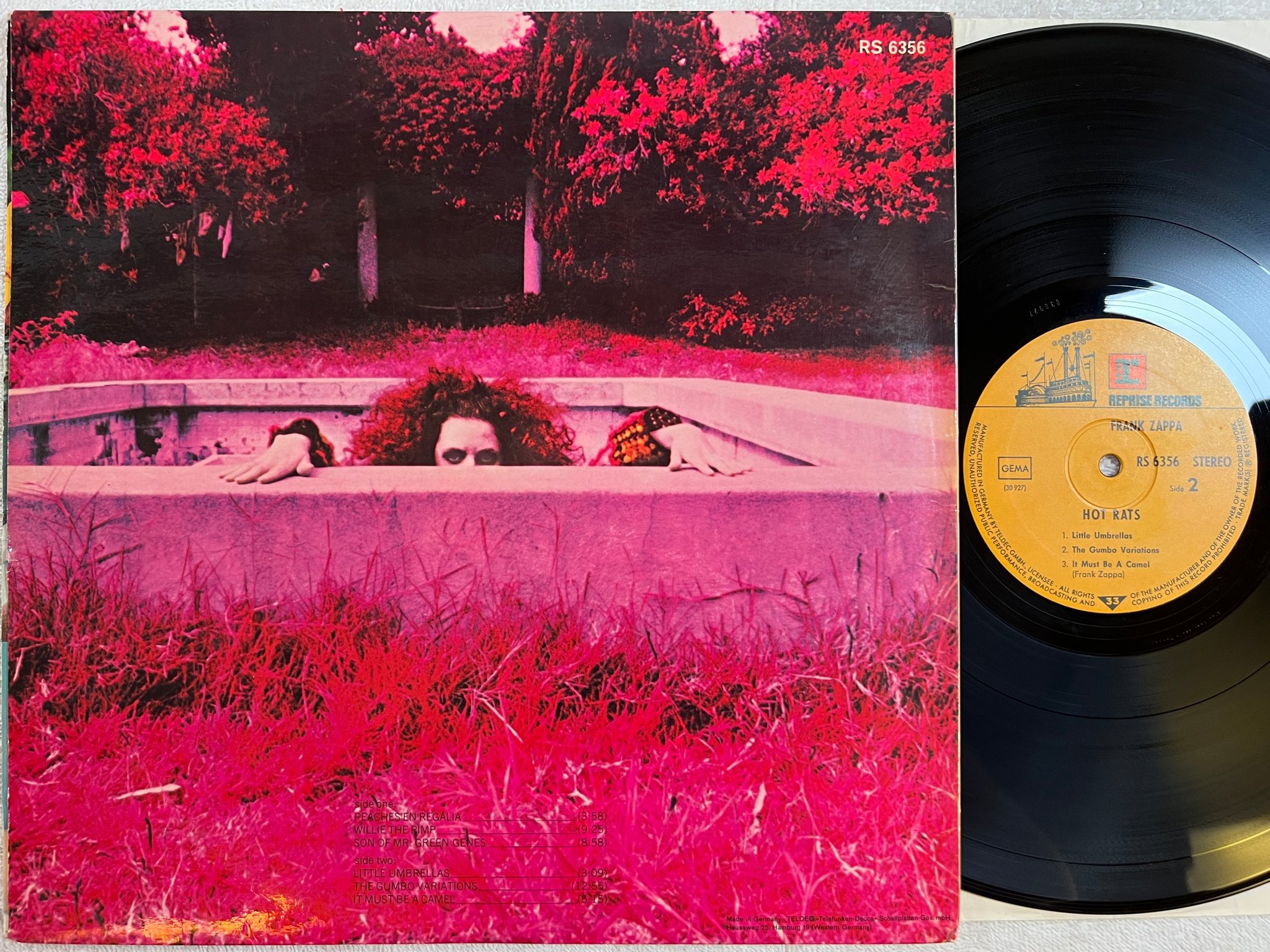 Omslagsbild för skivan FRANK ZAPPA hot rats LP Ger REPRISE RS 6356