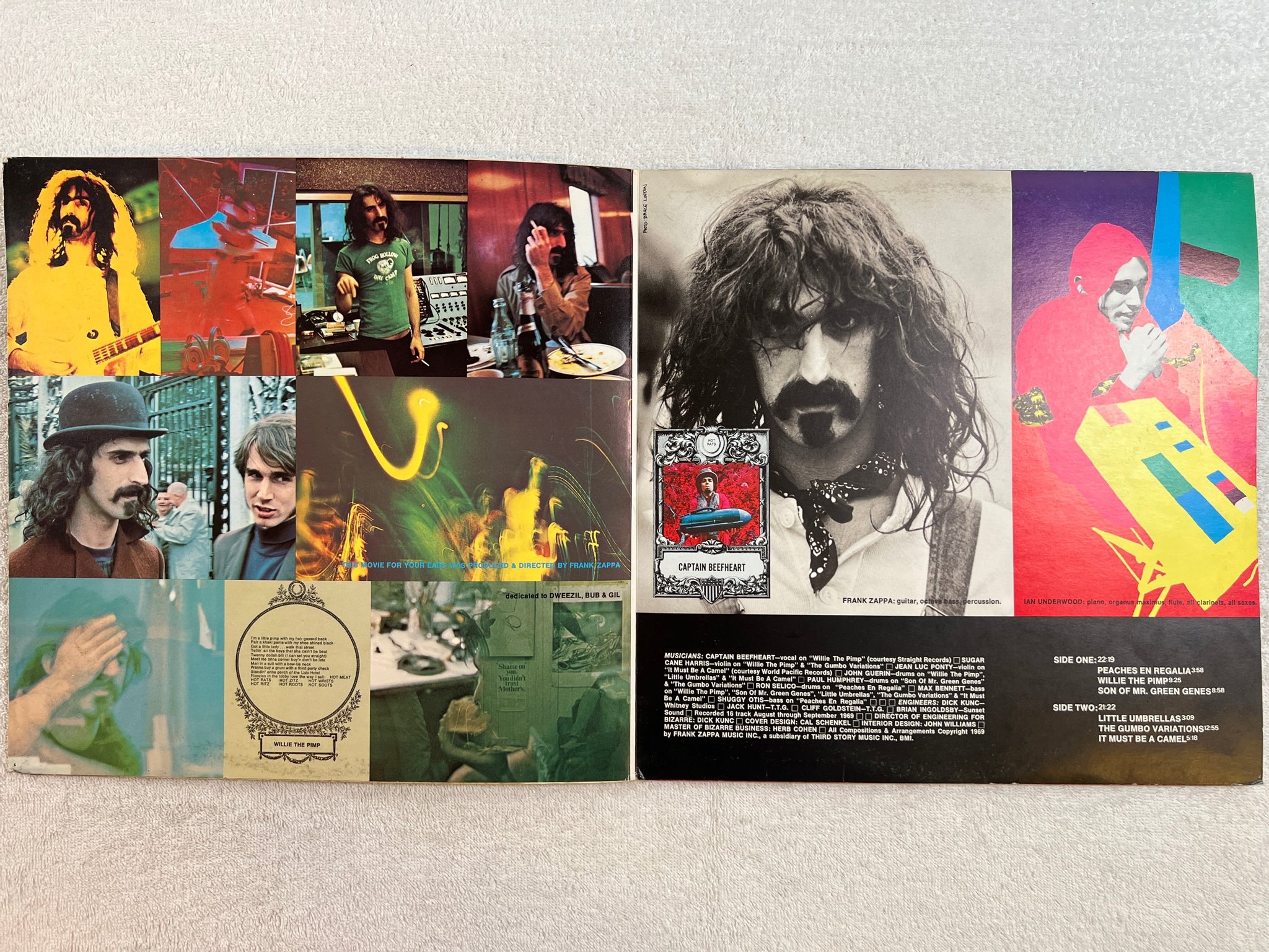 Omslagsbild för skivan FRANK ZAPPA hot rats LP Ger REPRISE RS 6356
