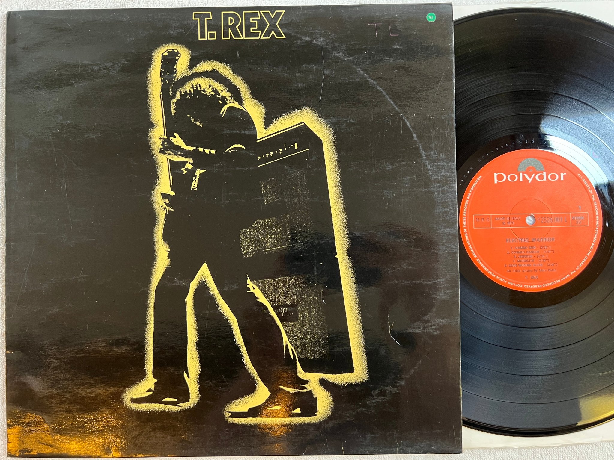 Omslagsbild för skivan T. REX electric warrior LP Ita POLYDOR 2326001 L