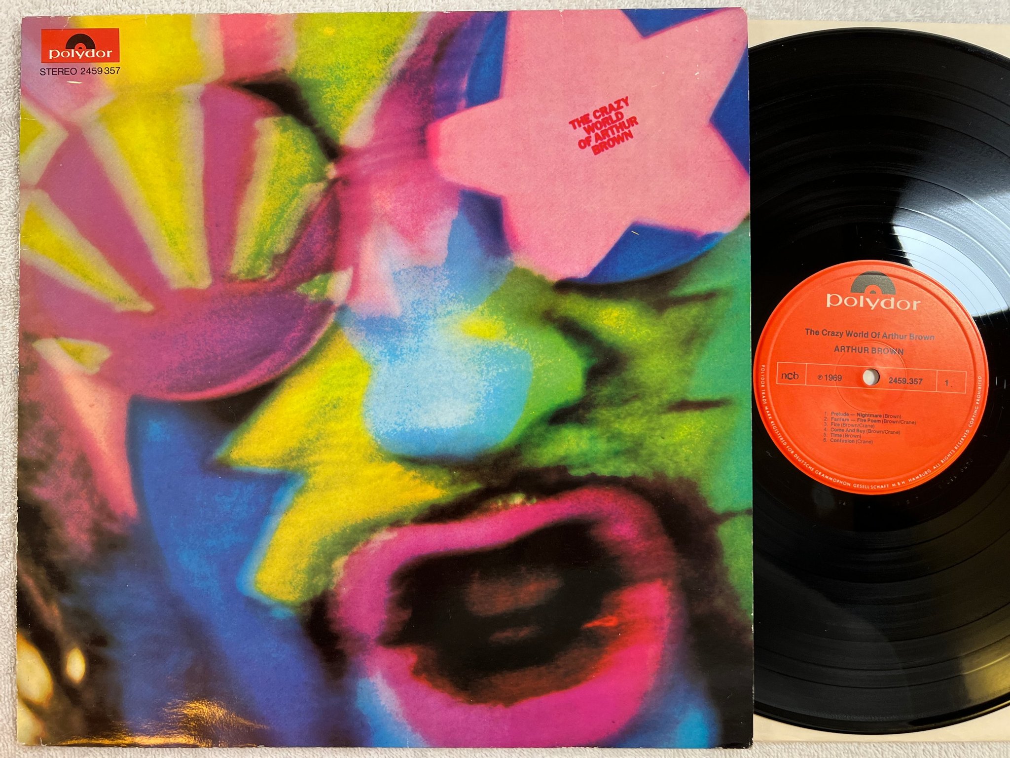 Omslagsbild för skivan ARTHUR BROWN the crazy world of Arthur Brown LP ncb POLYDOR 2459 357