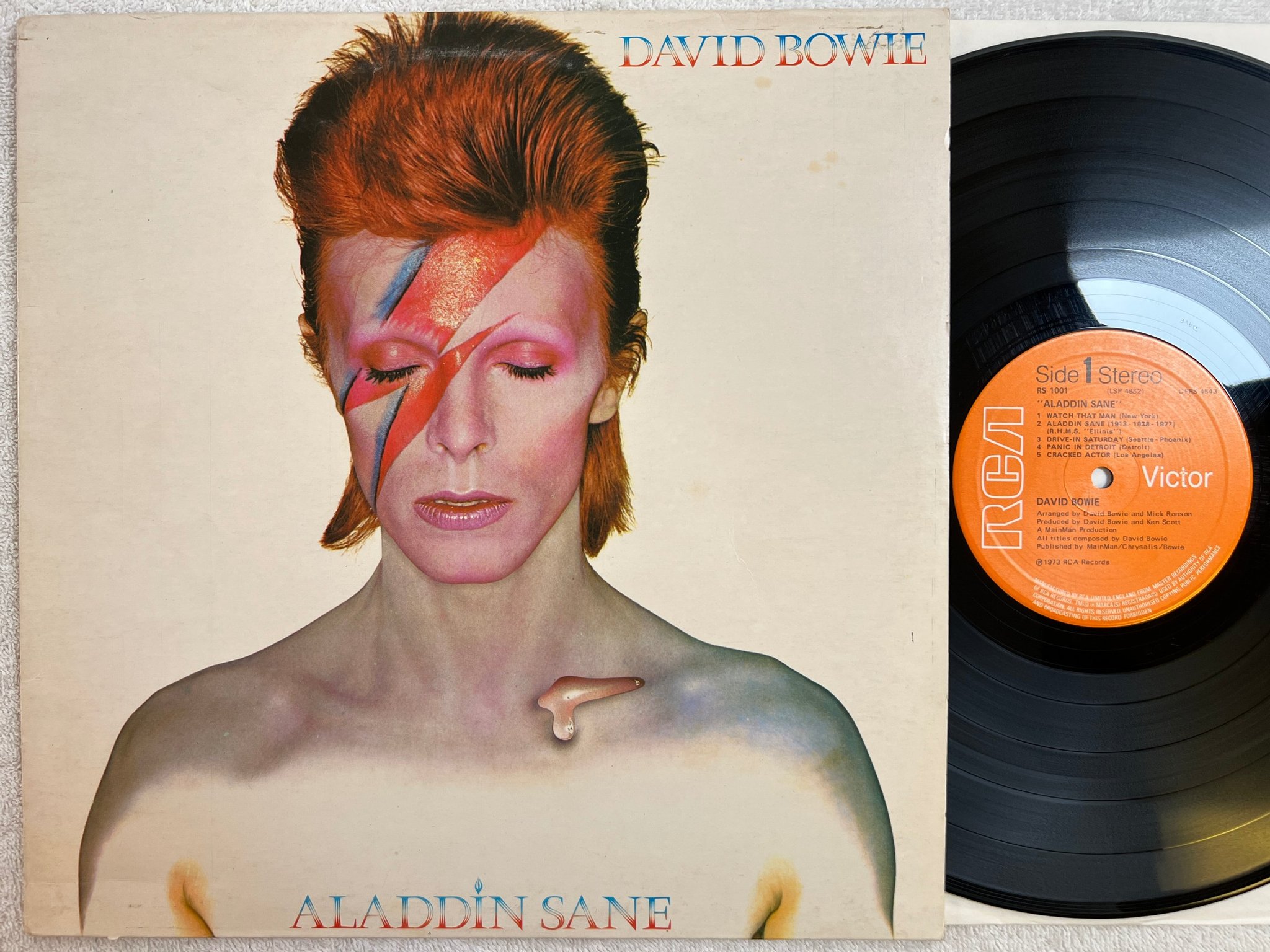 Omslagsbild för skivan DAVID BOWIE aladdin sane LP -73 UK RCA RS 1001
