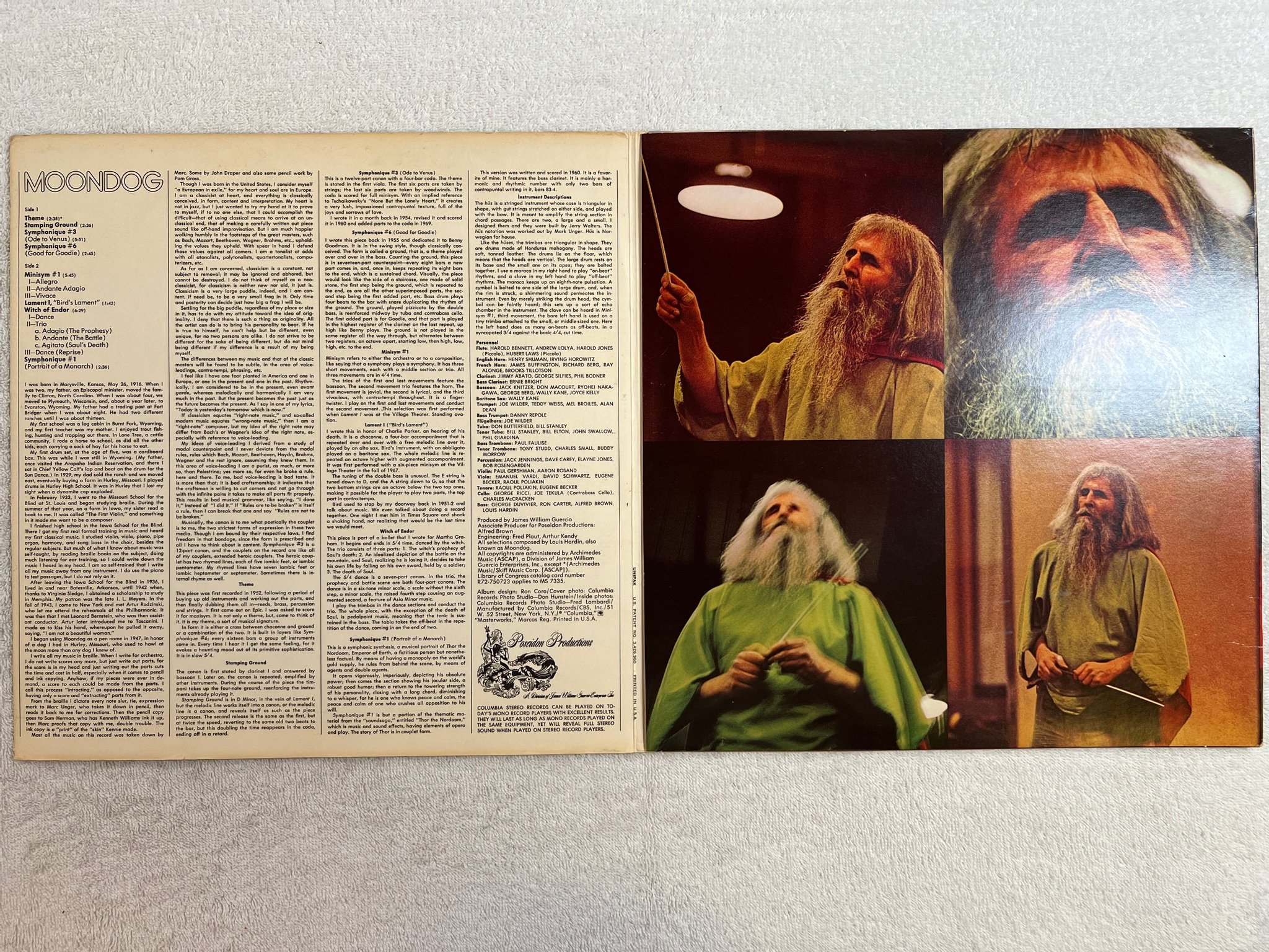 Omslagsbild för skivan MOONDOG s/t LP US COLUMBIA MS 7335 unipak RARE JAZZ 