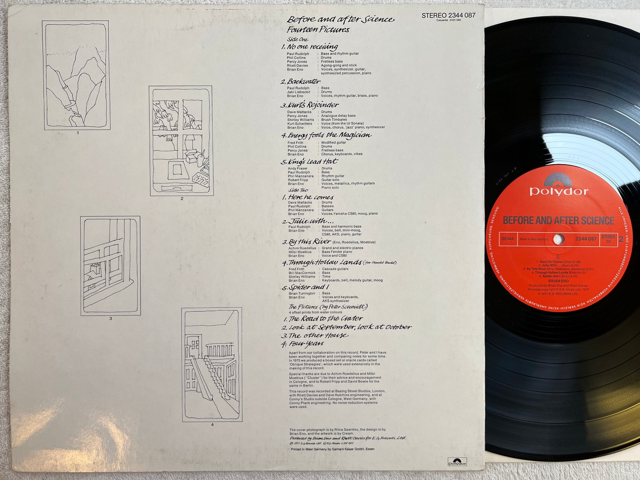 Omslagsbild för skivan BRIAN ENO before and after science LP -77 Ger POLYDOR 2344087