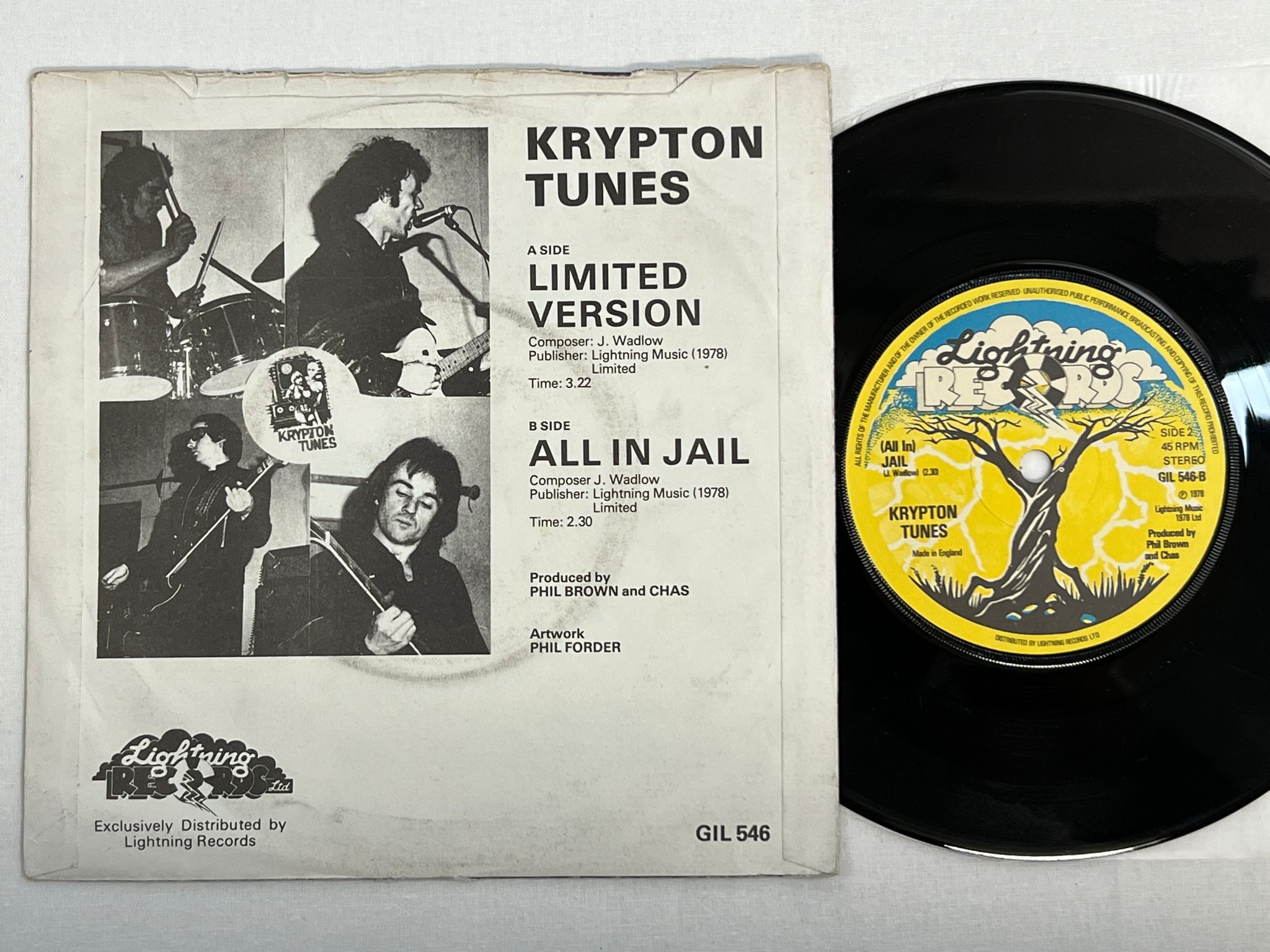 Omslagsbild för skivan KRYPTON TUNES limited vision 7"single -78 UK LIGHTNING GIL 546 punk