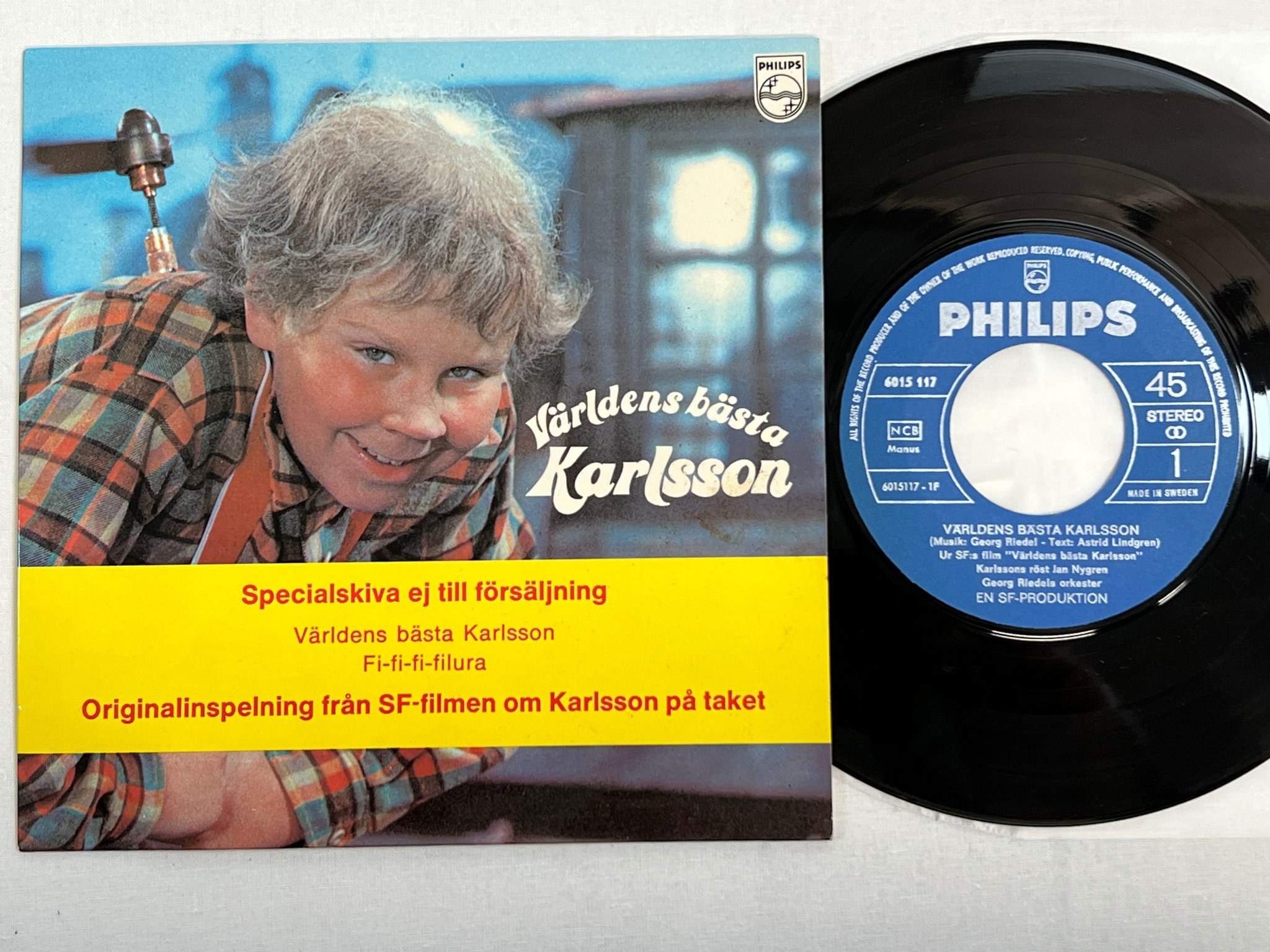 Omslagsbild för skivan GEORG RIEDEL världens bästa Karlsson 7"single PHILIPS 6015117 promo RARE !!! 