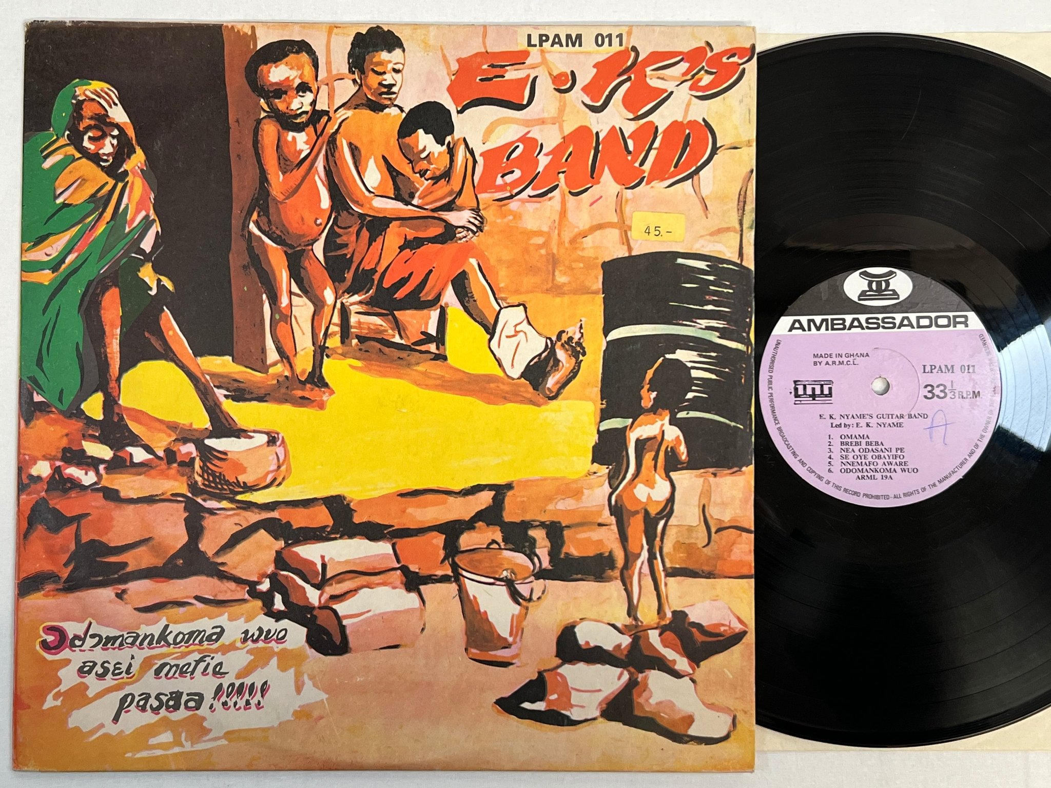 Omslagsbild för skivan E.K.'S BAND Odomankoma Wuo... LP Ghana AMBASSADOR LPAM 011 HIGHLIFE ! ! 