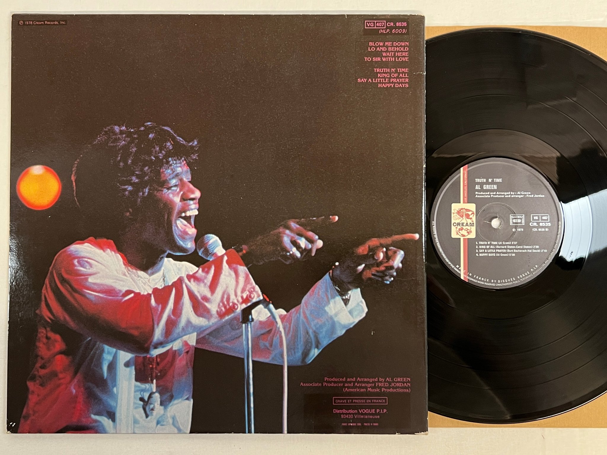 Omslagsbild för skivan AL GREEN truth n' time LP Fra CREAM CR 8535