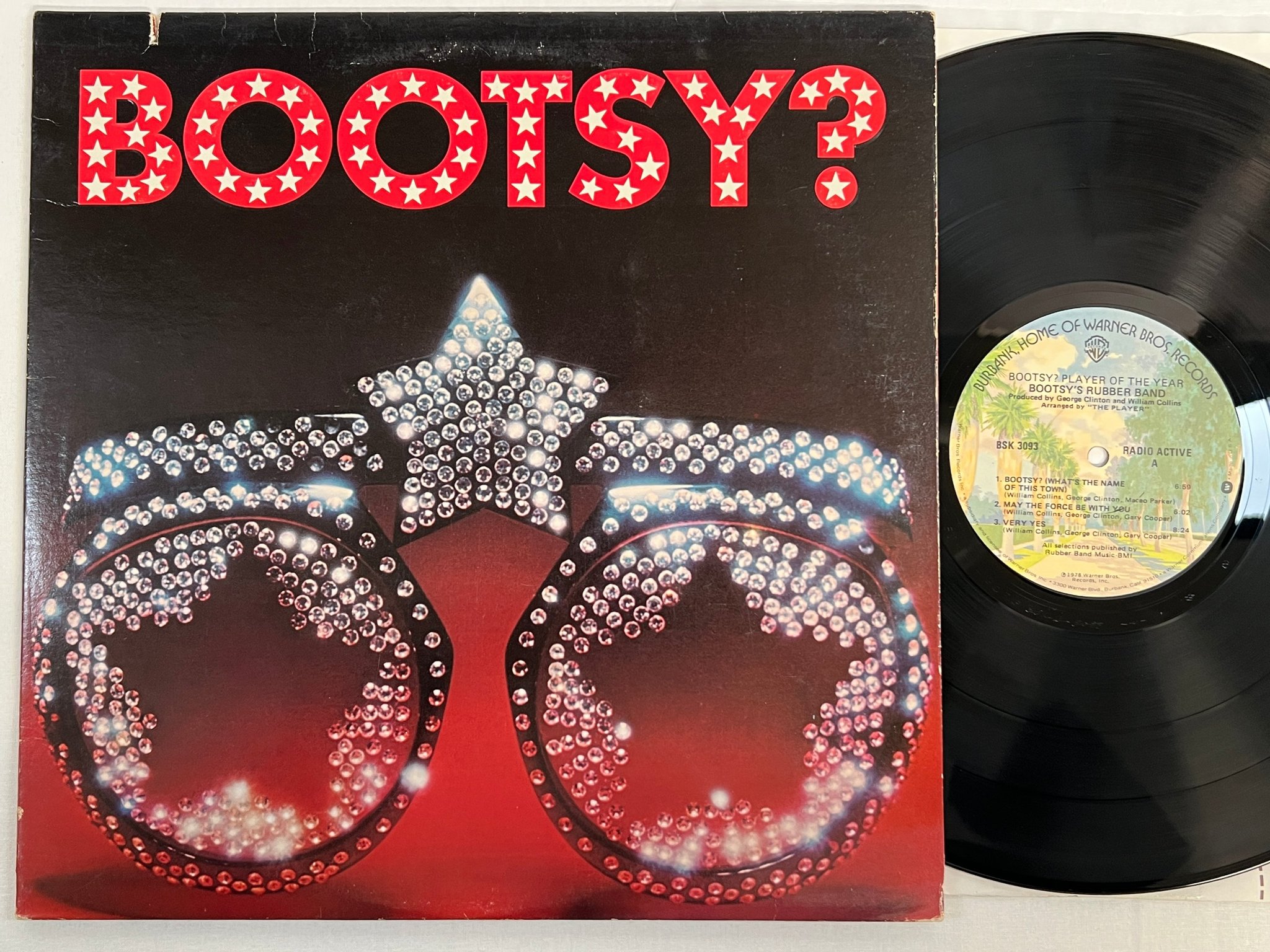 Omslagsbild för skivan BOOTSY'S RUBBER BAND player of the year LP -78 US WARNER BSK 3093