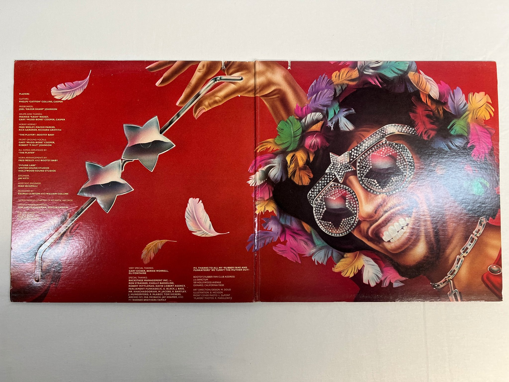 Omslagsbild för skivan BOOTSY'S RUBBER BAND player of the year LP -78 US WARNER BSK 3093