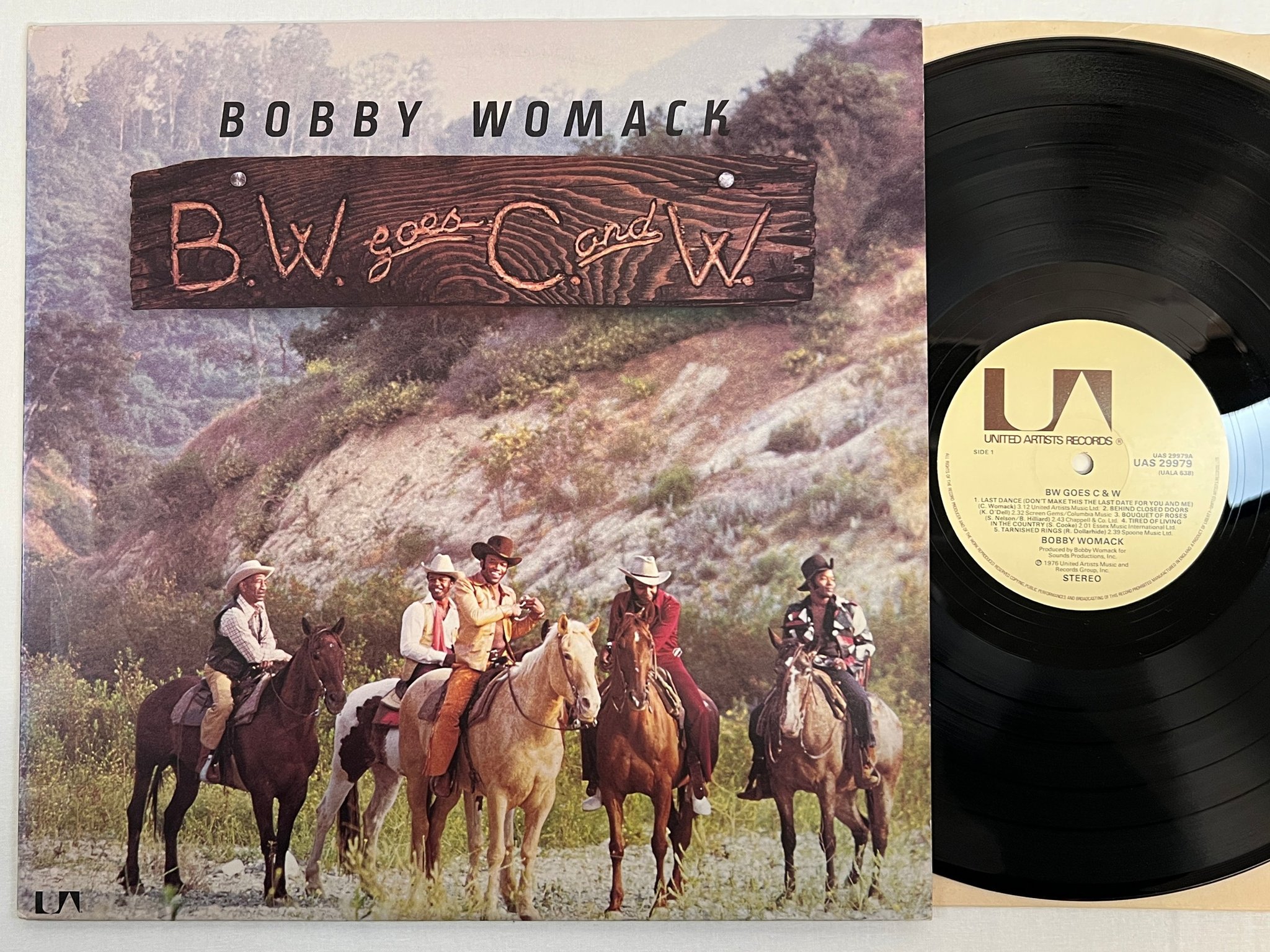Omslagsbild för skivan BOBBY WOMACK BW goes C&W LP -76 UNITED ARTISTS UAS 29979