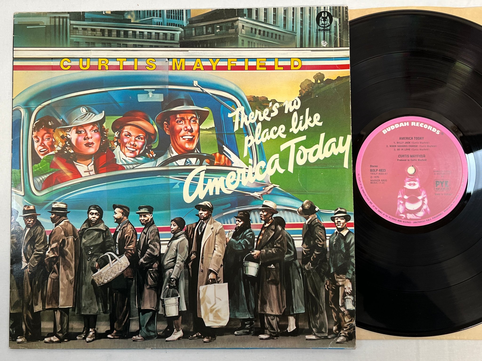 Omslagsbild för skivan CURTIS MAYFIELD america today LP -75 UK BUDDAH BDLP 4033