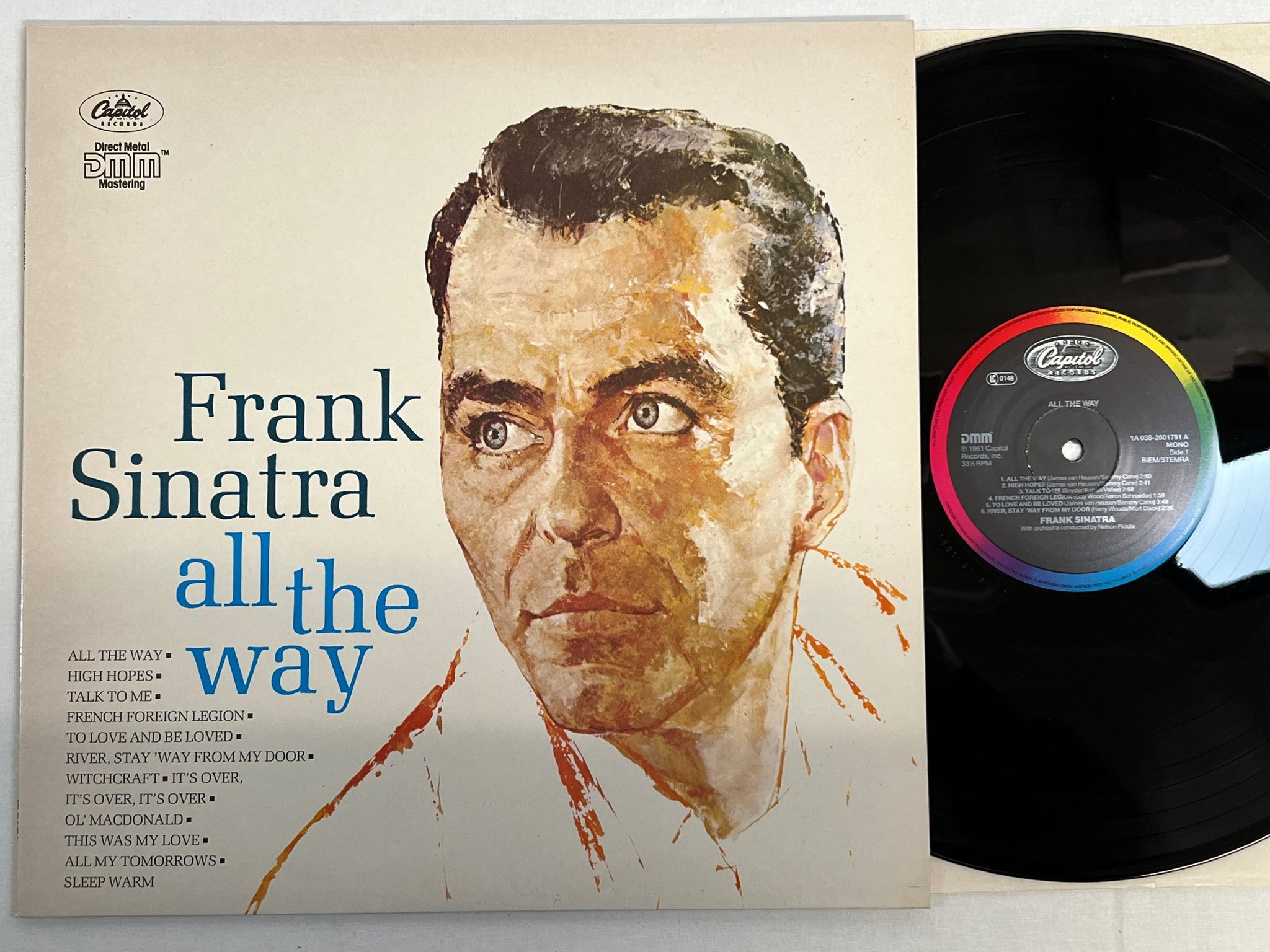 Omslagsbild för skivan FRANK SINATRA all the way LP re DMM CAPITOL 1A 038 2601791