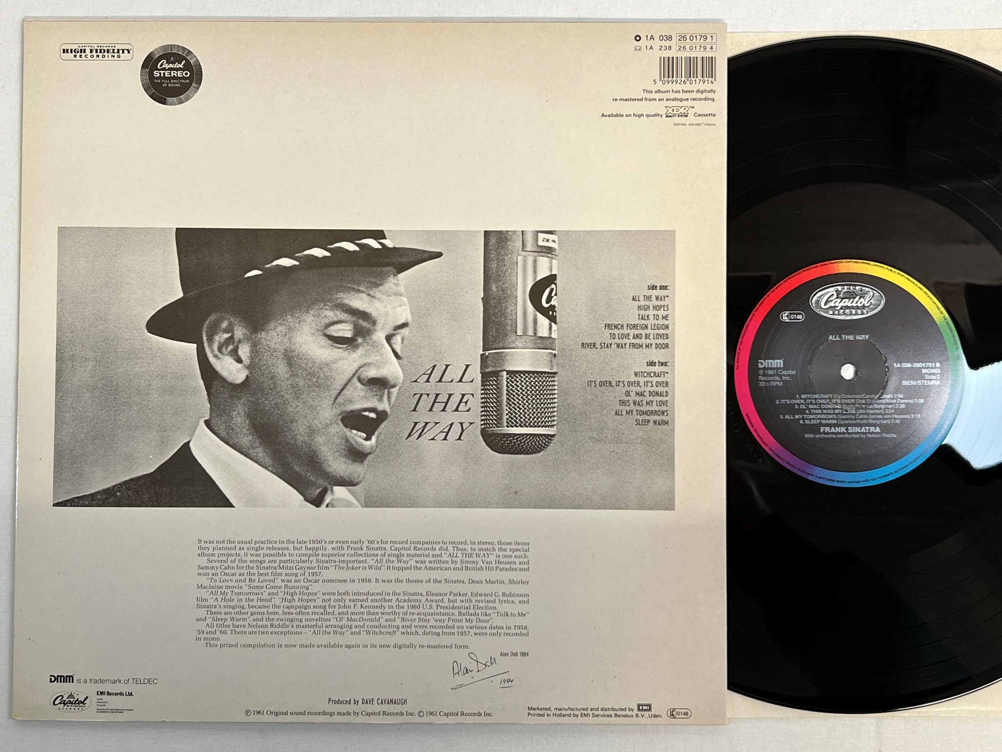 Omslagsbild för skivan FRANK SINATRA all the way LP re DMM CAPITOL 1A 038 2601791