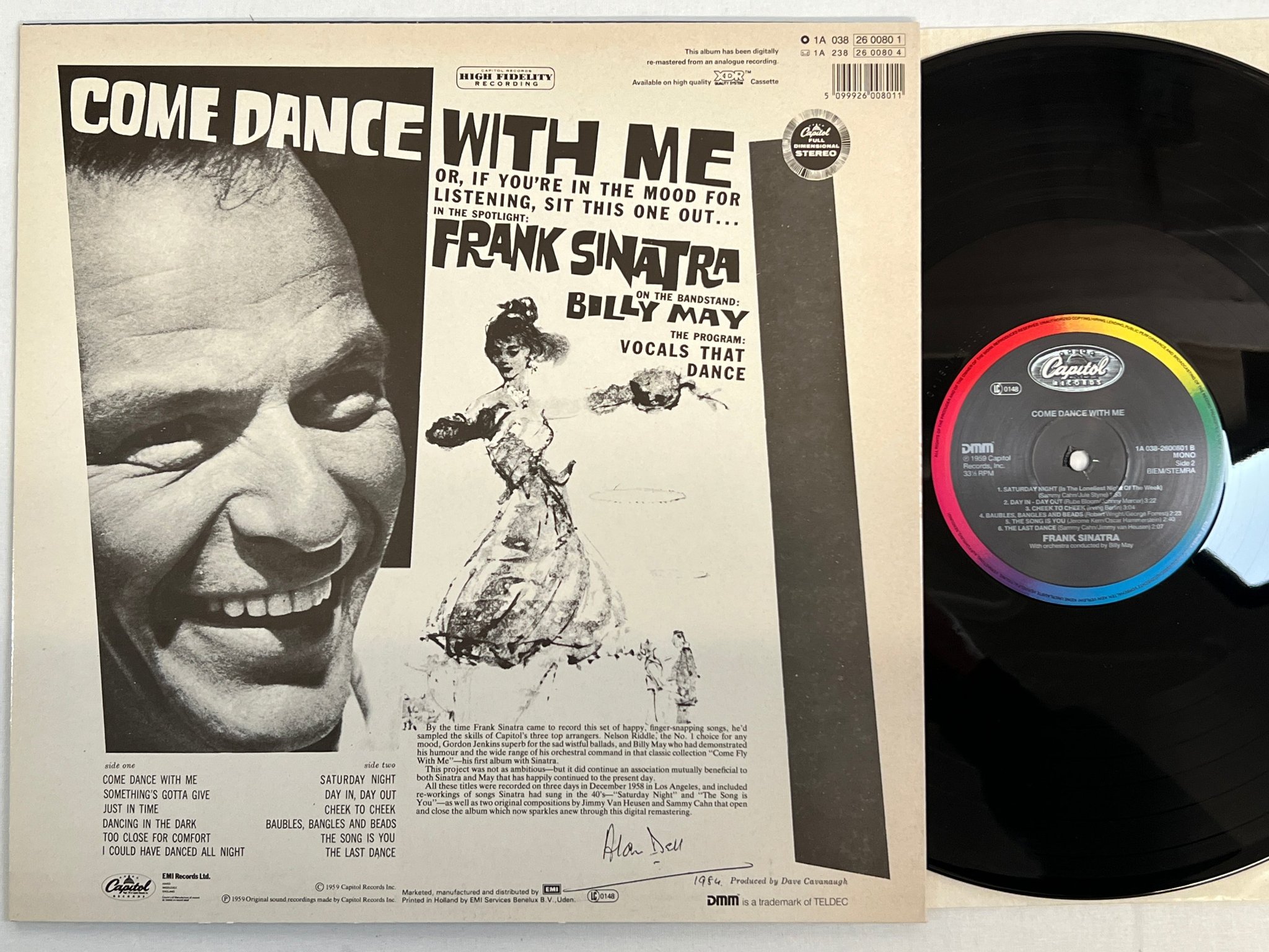 Omslagsbild för skivan FRANK SINATRA come dance with me LP re DMM CAPITOL 1A 038 2600801