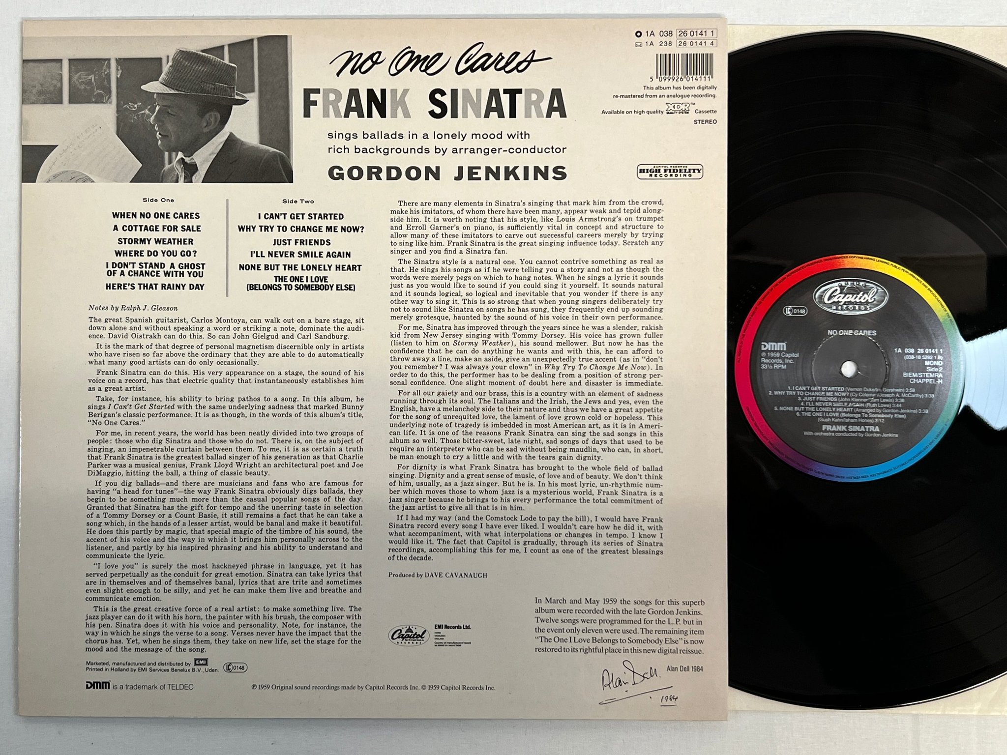 Omslagsbild för skivan FRANK SINATRA  no one cares LP re DMM CAPITOL 1A 038 2601411
