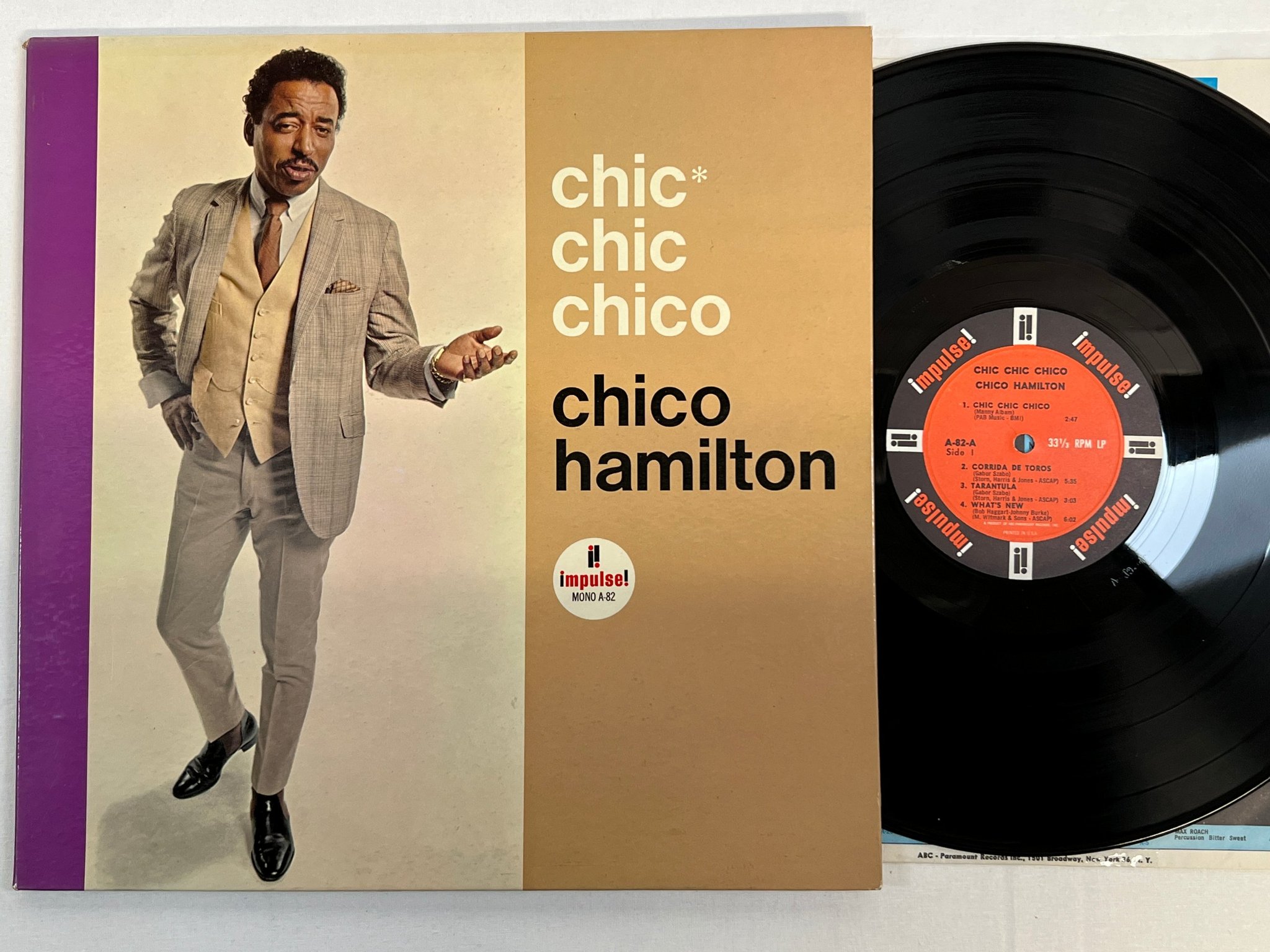 Omslagsbild för skivan CHICO HAMILTON chic chic chico LP -65 US IMPULSE A-82  cool jazz 
