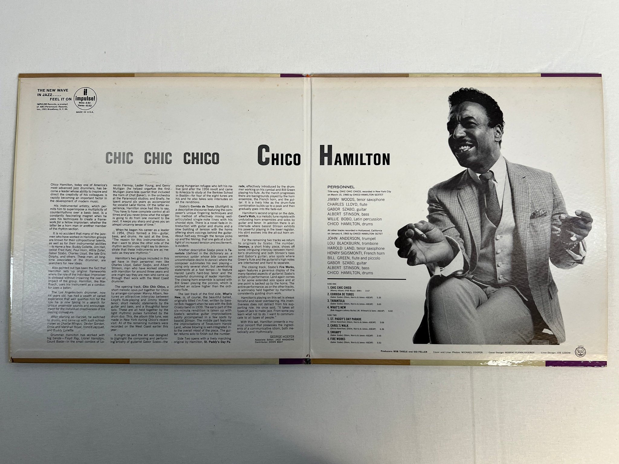 Omslagsbild för skivan CHICO HAMILTON chic chic chico LP -65 US IMPULSE A-82  cool jazz 
