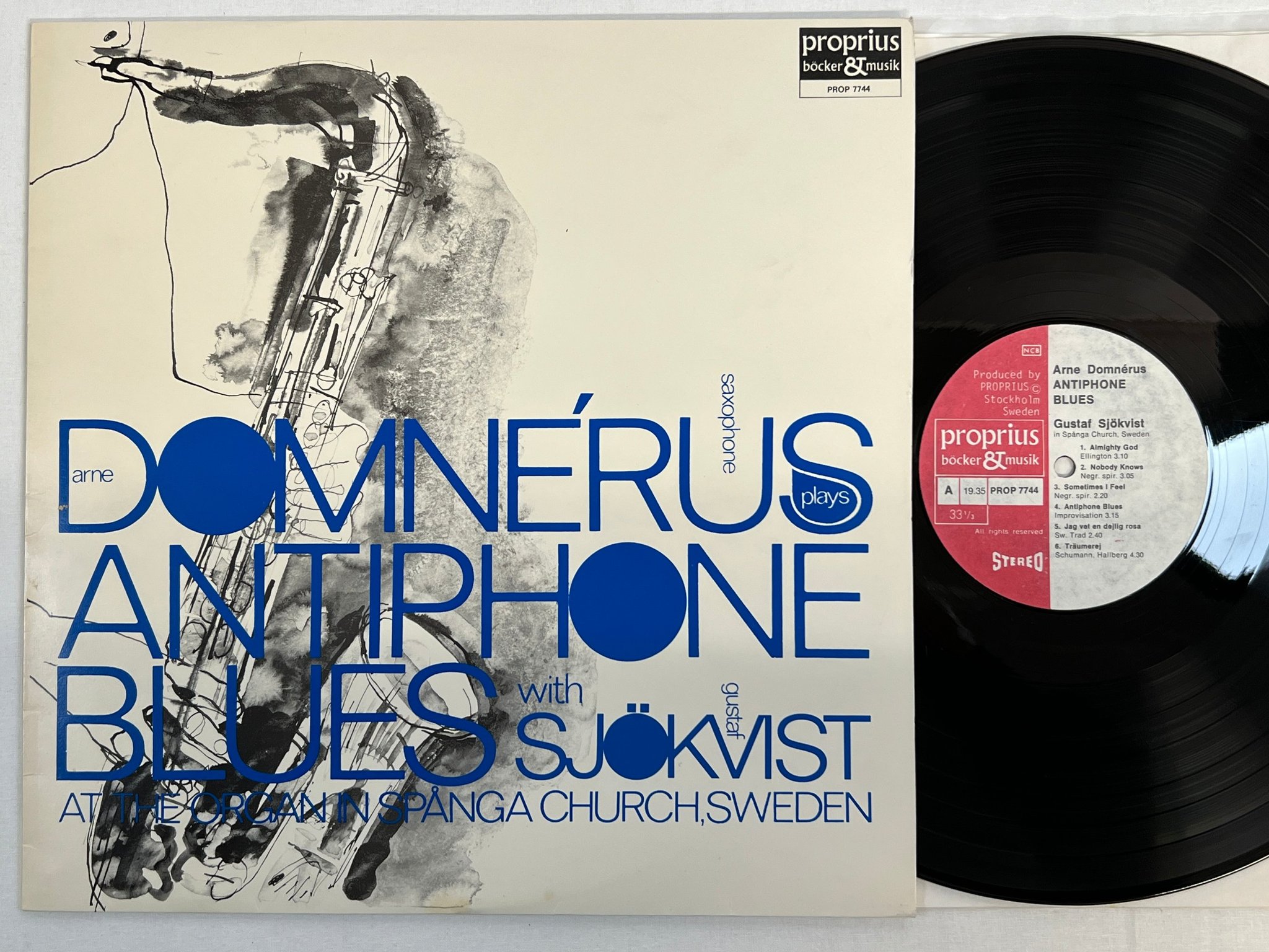 Omslagsbild för skivan ARNE DOMNERUS antiphone blues LP -75 Swe PROPIUS PROP 7744?