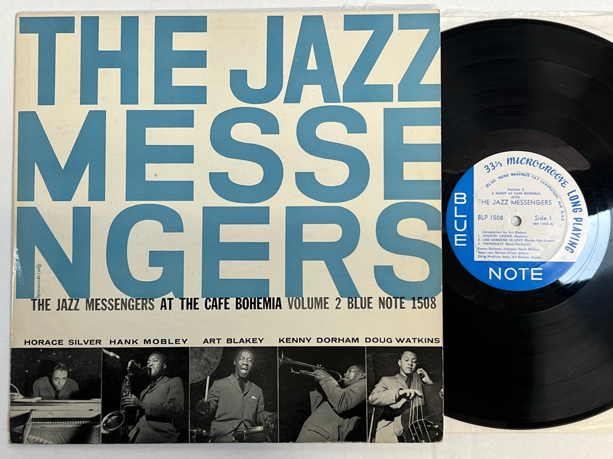 Omslagsbild för skivan THE JAZZ MESSENGERS a night at Cafe Bohemia vol 2 LP BLUE NOTE Lexington OG 