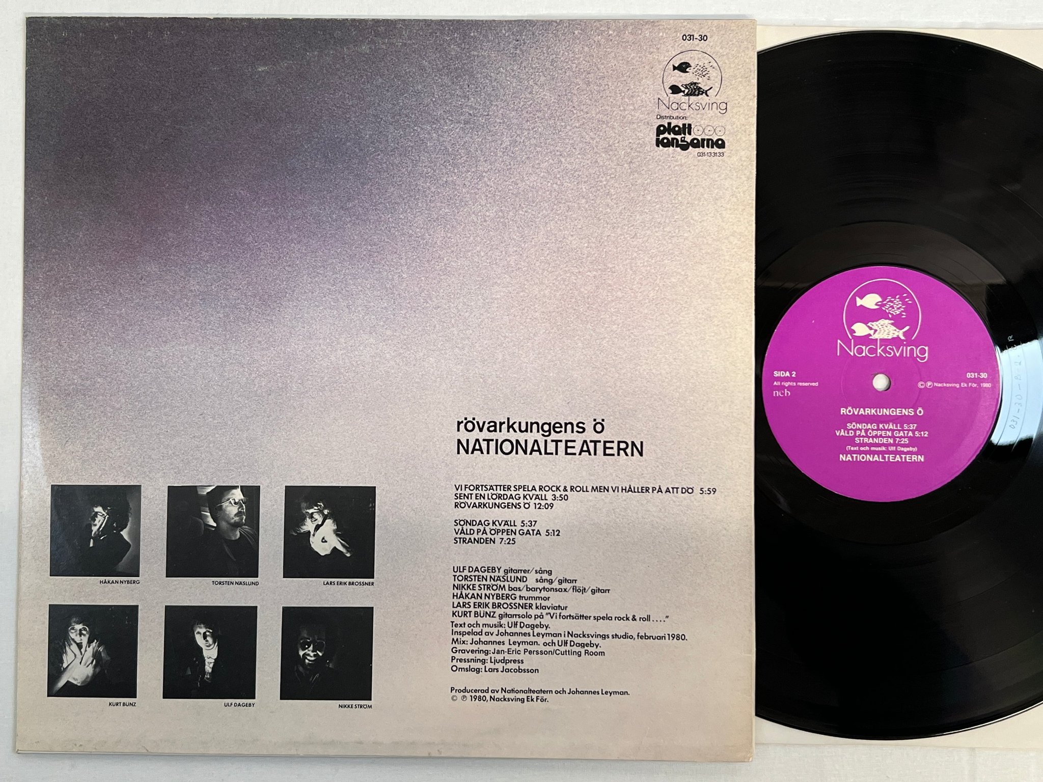 Omslagsbild för skivan NATIONALTEATERN rövarkungens ö LP -80 Swe NACKSVING 031-30 