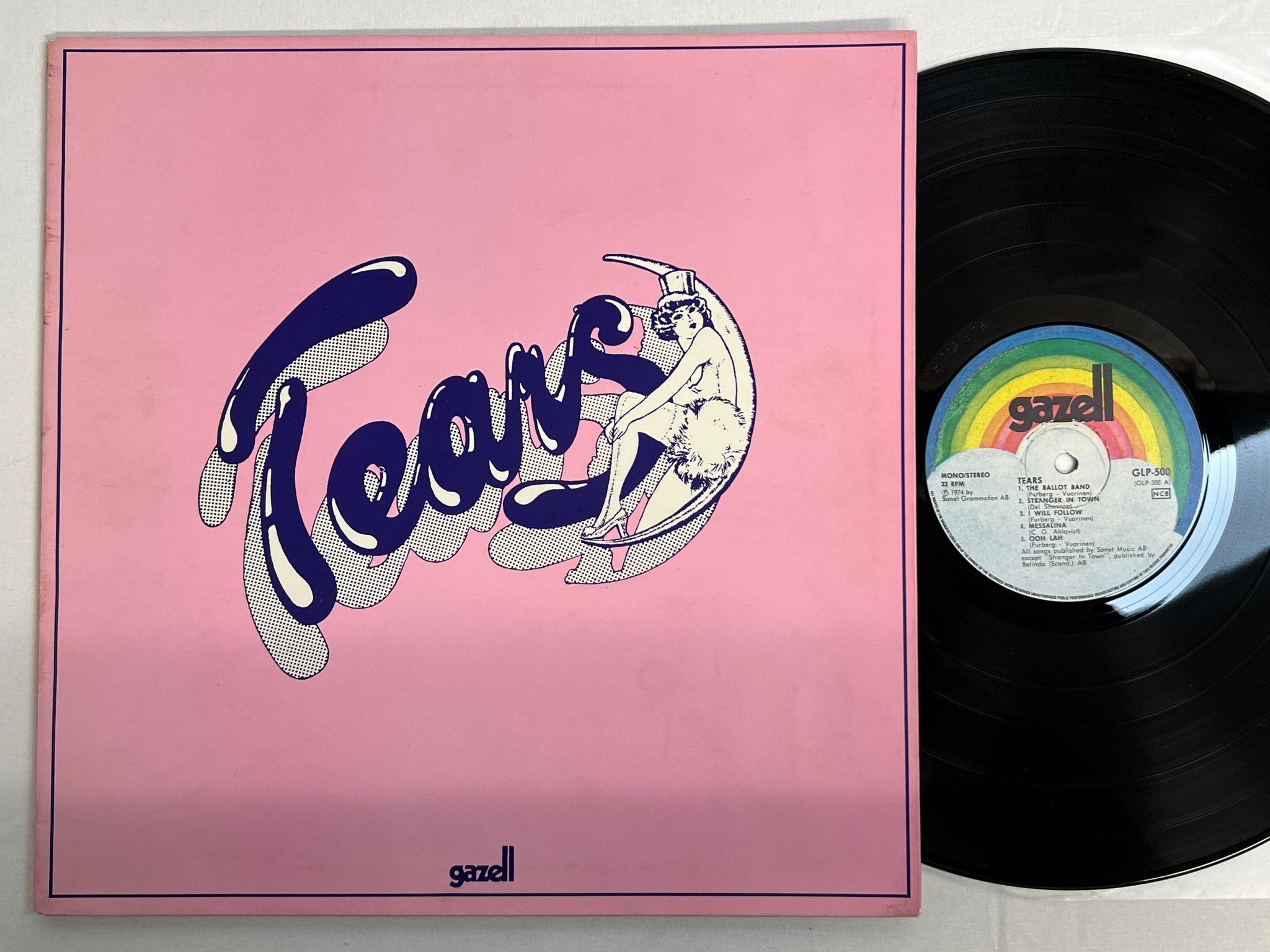 Omslagsbild för skivan TEARS s/t LP -74 Swe GAZELL GLP 500 ** RARE GLAM ROCK **