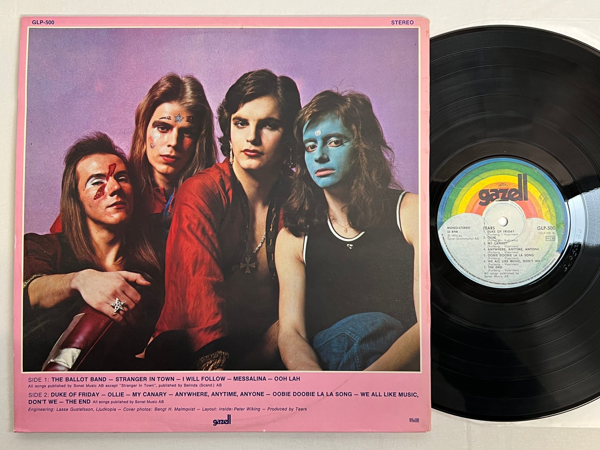 Omslagsbild för skivan TEARS s/t LP -74 Swe GAZELL GLP 500 ** RARE GLAM ROCK **