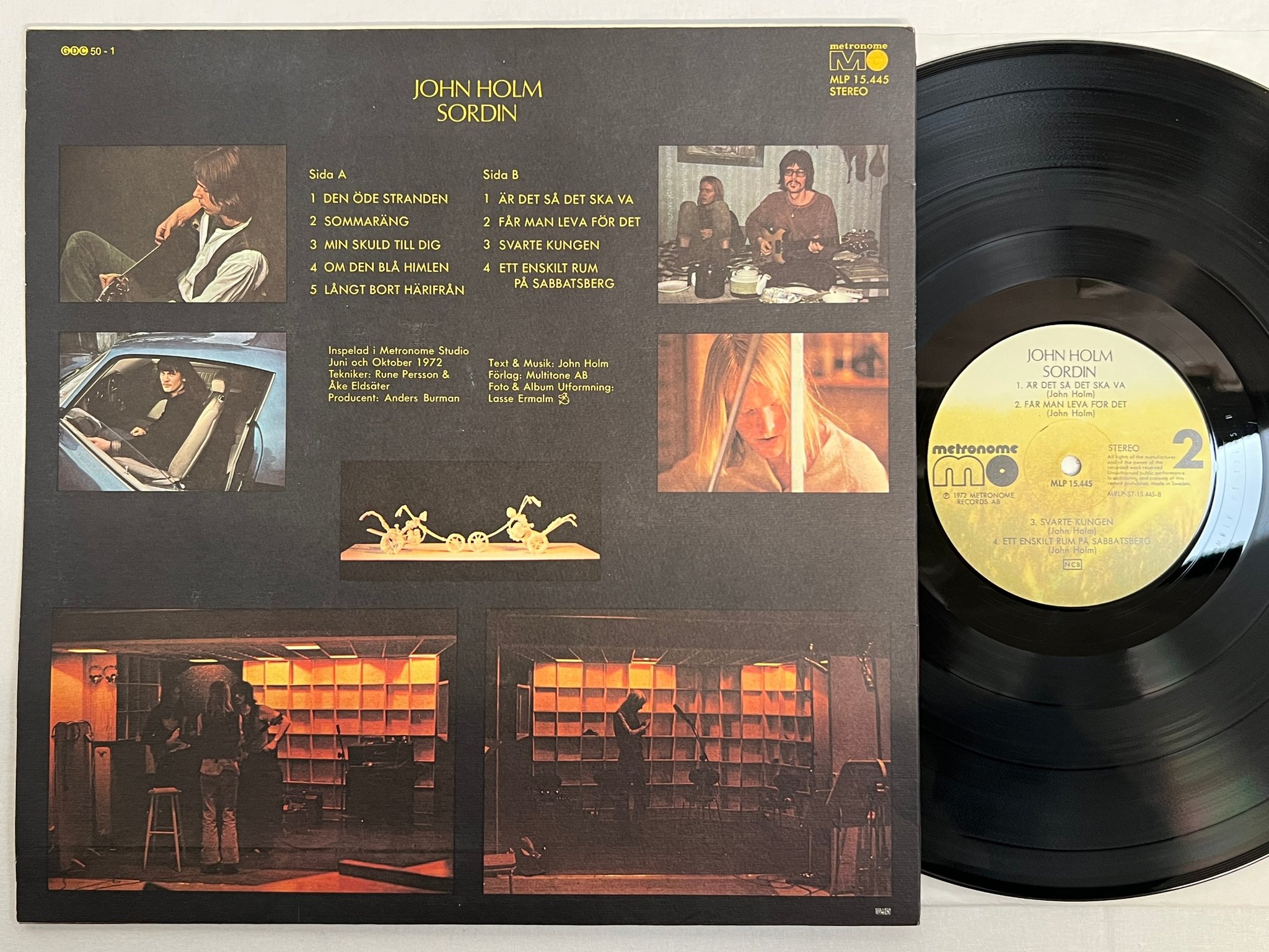 Omslagsbild för skivan JOHN HOLM sordin LP -72 Swe METRONOME MLP 15445