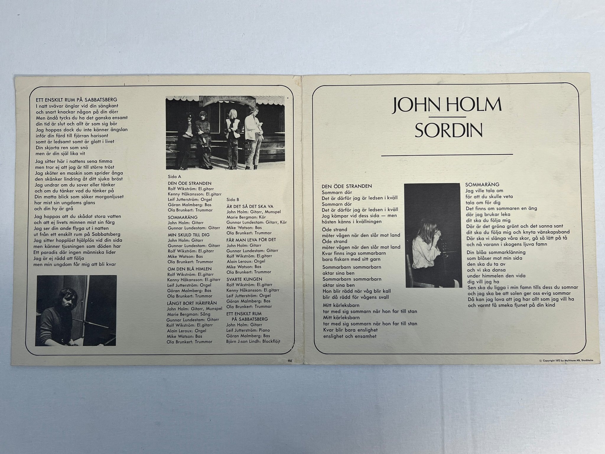 Omslagsbild för skivan JOHN HOLM sordin LP -72 Swe METRONOME MLP 15445