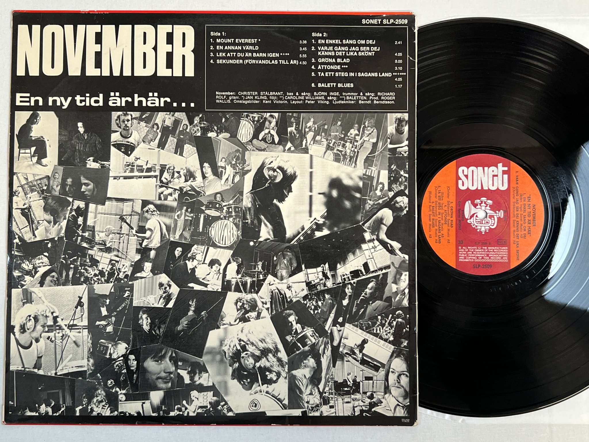 Omslagsbild för skivan ?NOVEMBER en ny tid är här LP -70 Swe SONET SLP 2509
