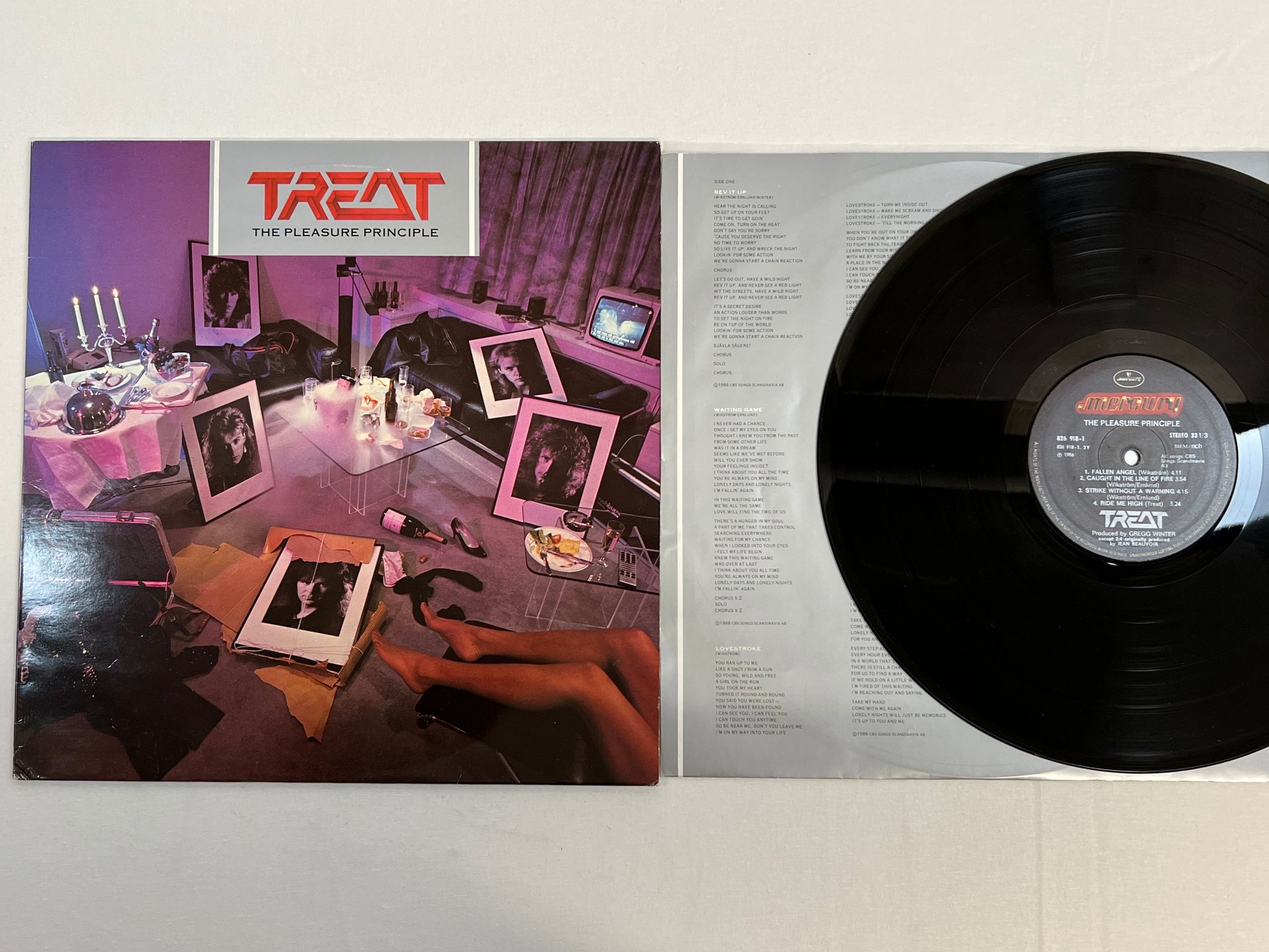Omslagsbild för skivan TREAT the pleasure principle LP -86 ncb MERCURY 826918-1